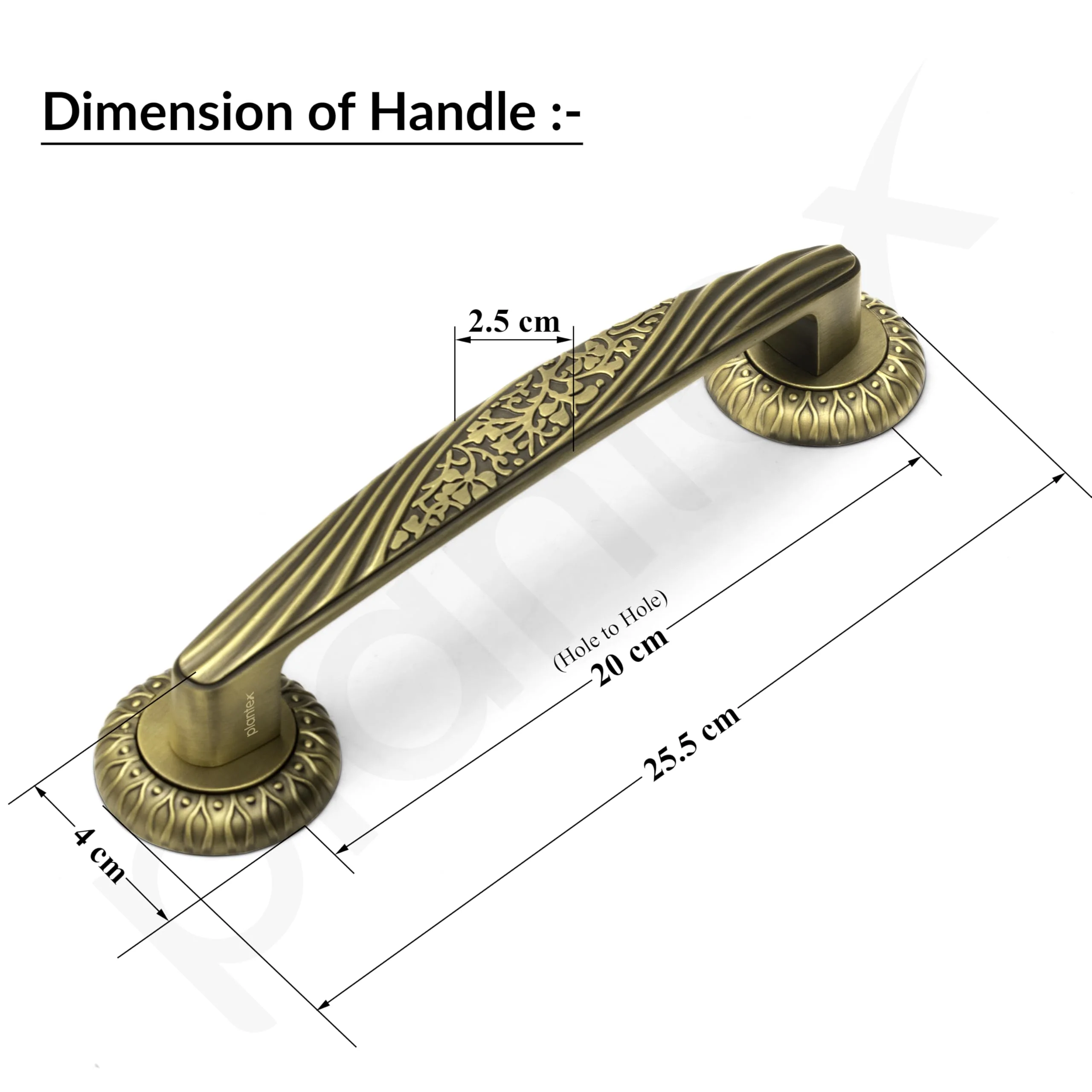 Plantex 10 Inch Main Door Handle for Wooden Doors - Pull-Push Handle Accessory (Pack of 1, Brass Antique) - Image 3