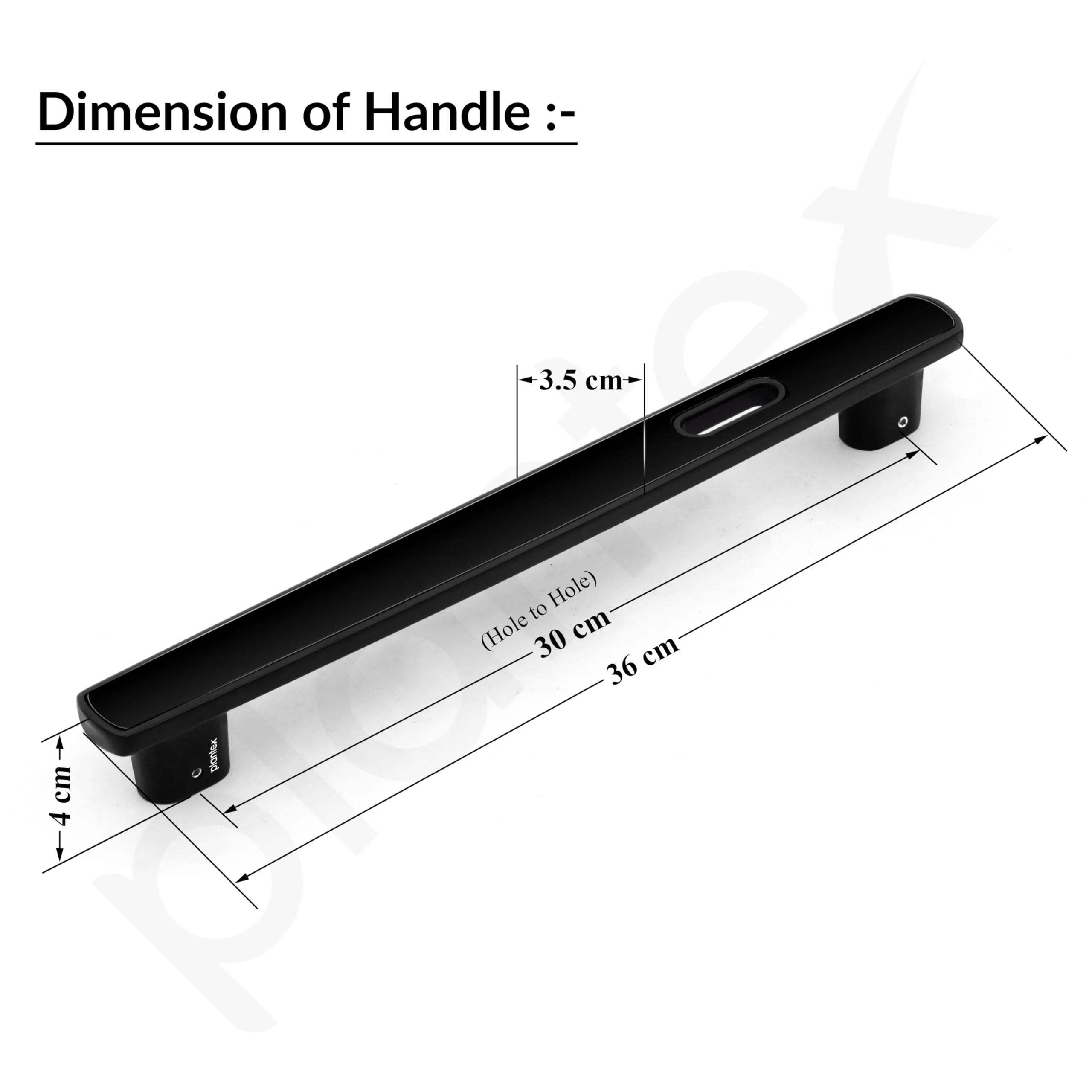 Plantex 14 Inch Main Door Handle for Wooden Doors - Pull-Push Handle Accessory - Pack of 1 (Black) - Image 4