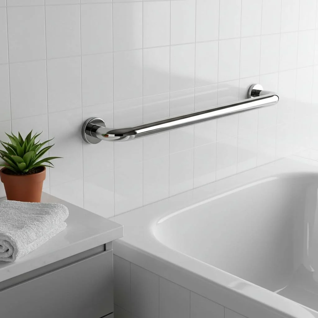 Plantex 24 Inch Handle for Bathroom Support/Anti-Slip Shower Grab Bar - Stainless Steel Bathroom Handrail (Chrome) - Image 6