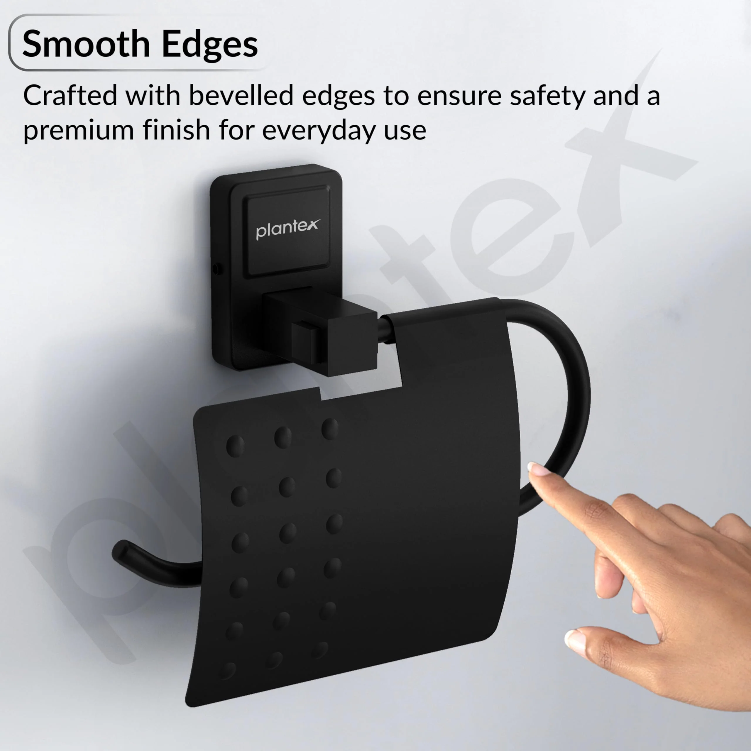 Plantex 304 Garde Stainless Steel Toilet Paper Roll Holder/Toilet Paper Holder in Bathroom/Kitchen/Bathroom Accessories - Darcy (Black) - Image 6