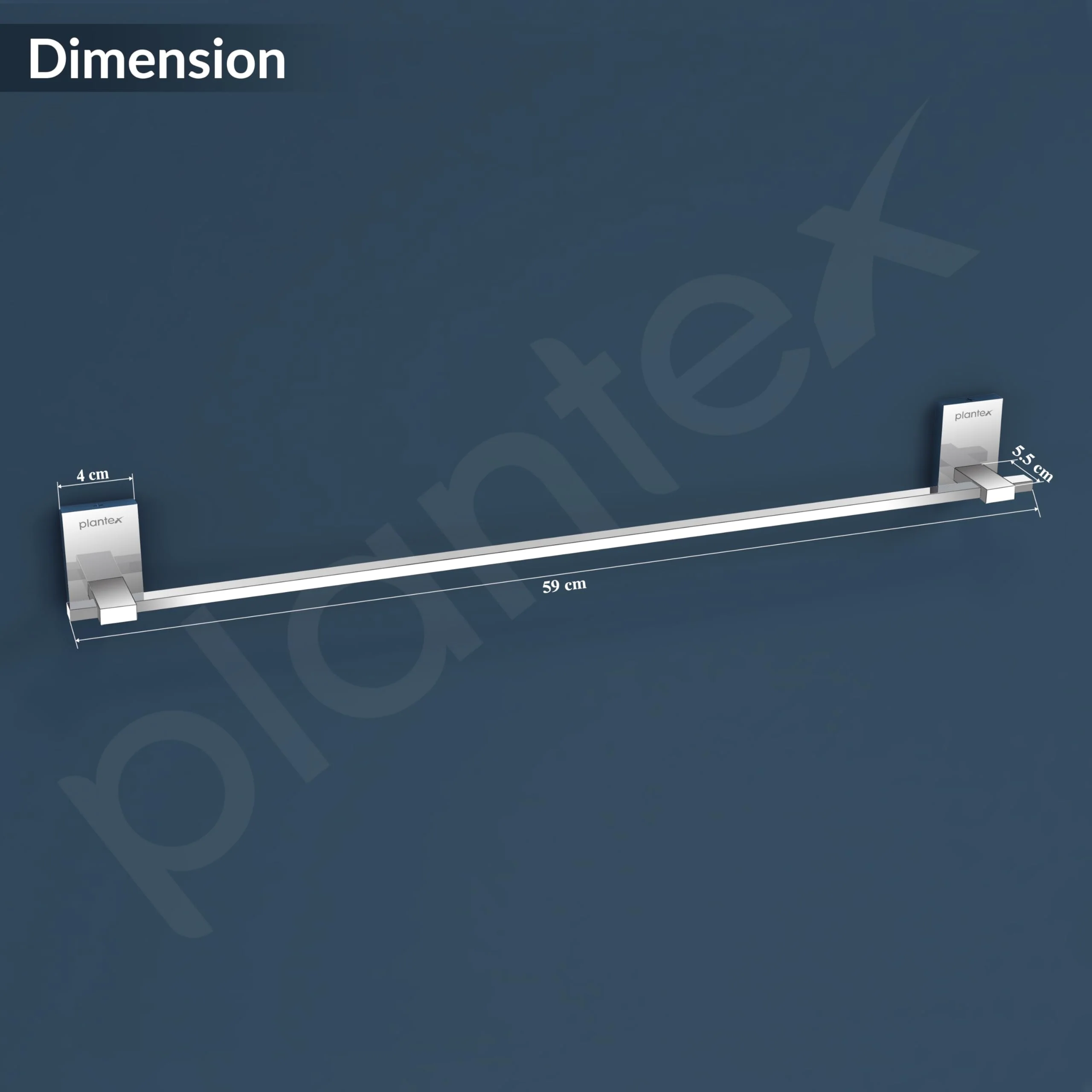 Plantex 304 Grade Stainless Steel 24 inch Single Towel Rod/Towel Holder for Bathroom/Towel Bar/Hanger/Stand/Bathroom Accessories - Senso (Chrome) - Image 3