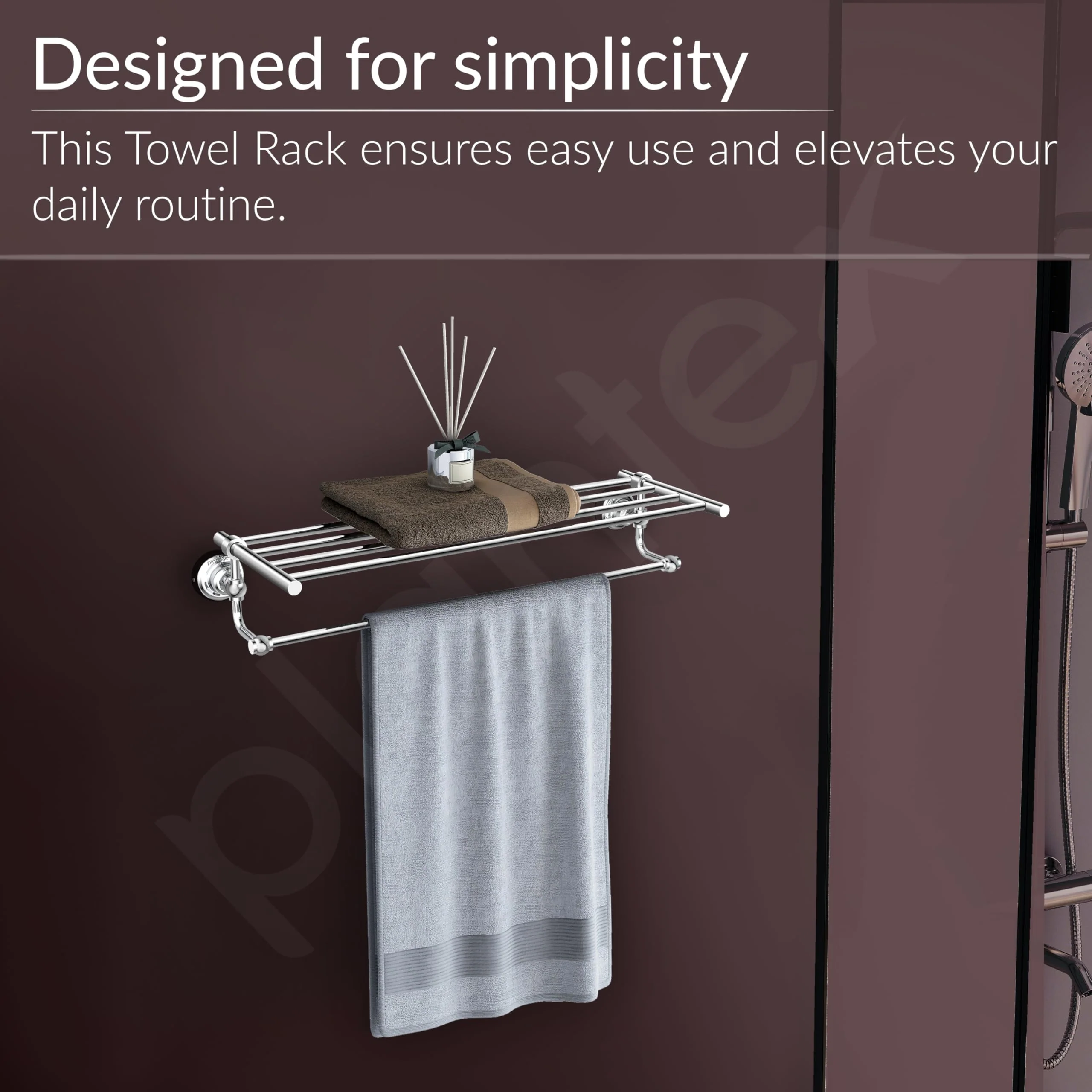 Plantex 304 Grade Stainless Steel 24 inch Towel Rack for Bathroom/Towel Stand/Hanger/Bathroom Accessories - Skyllo (Chrome) - Image 4