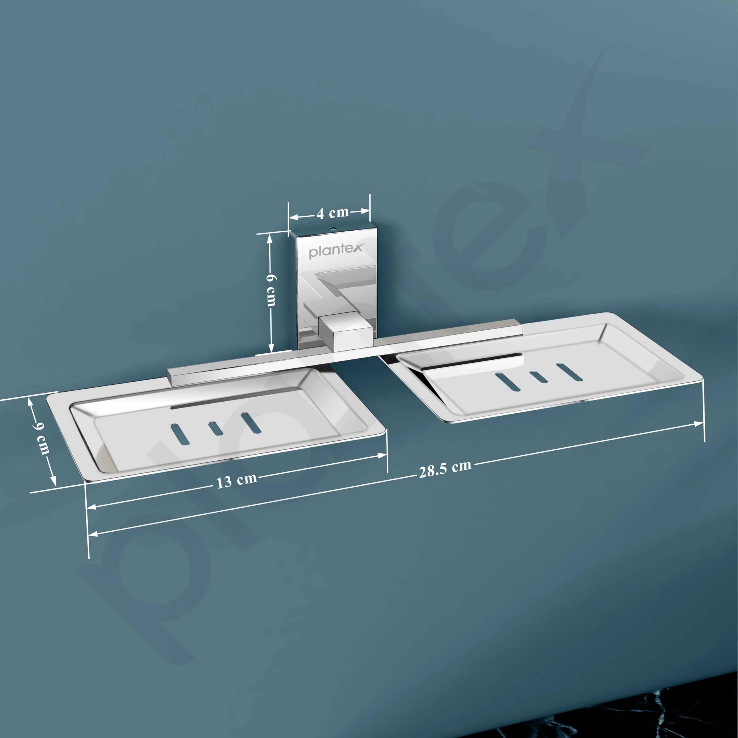 Plantex 304 Grade Stainless Steel Double Soap Dish Stand for Bathroom & Kitchen/Soap Dish/Bathroom Accessories - Iris (Chrome) - Image 4