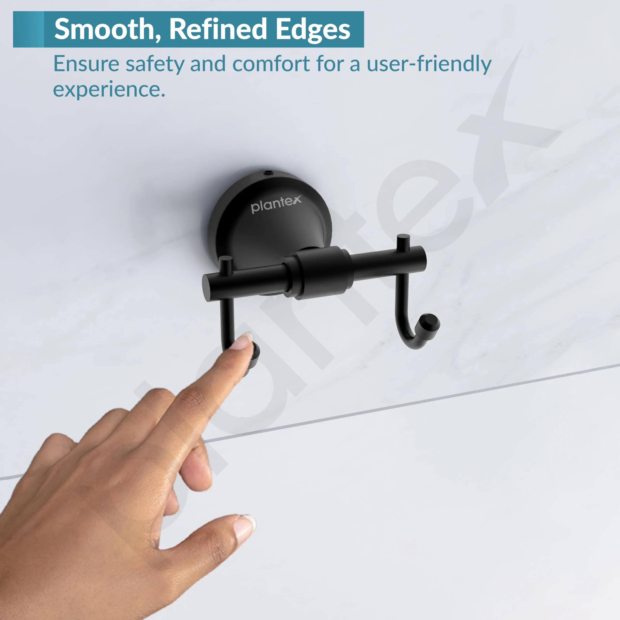 Plantex 304 Grade Stainless Steel Hooks for Hanging Clothes and Towel in Bathroom/Living Room - Niko (Black) - Image 7