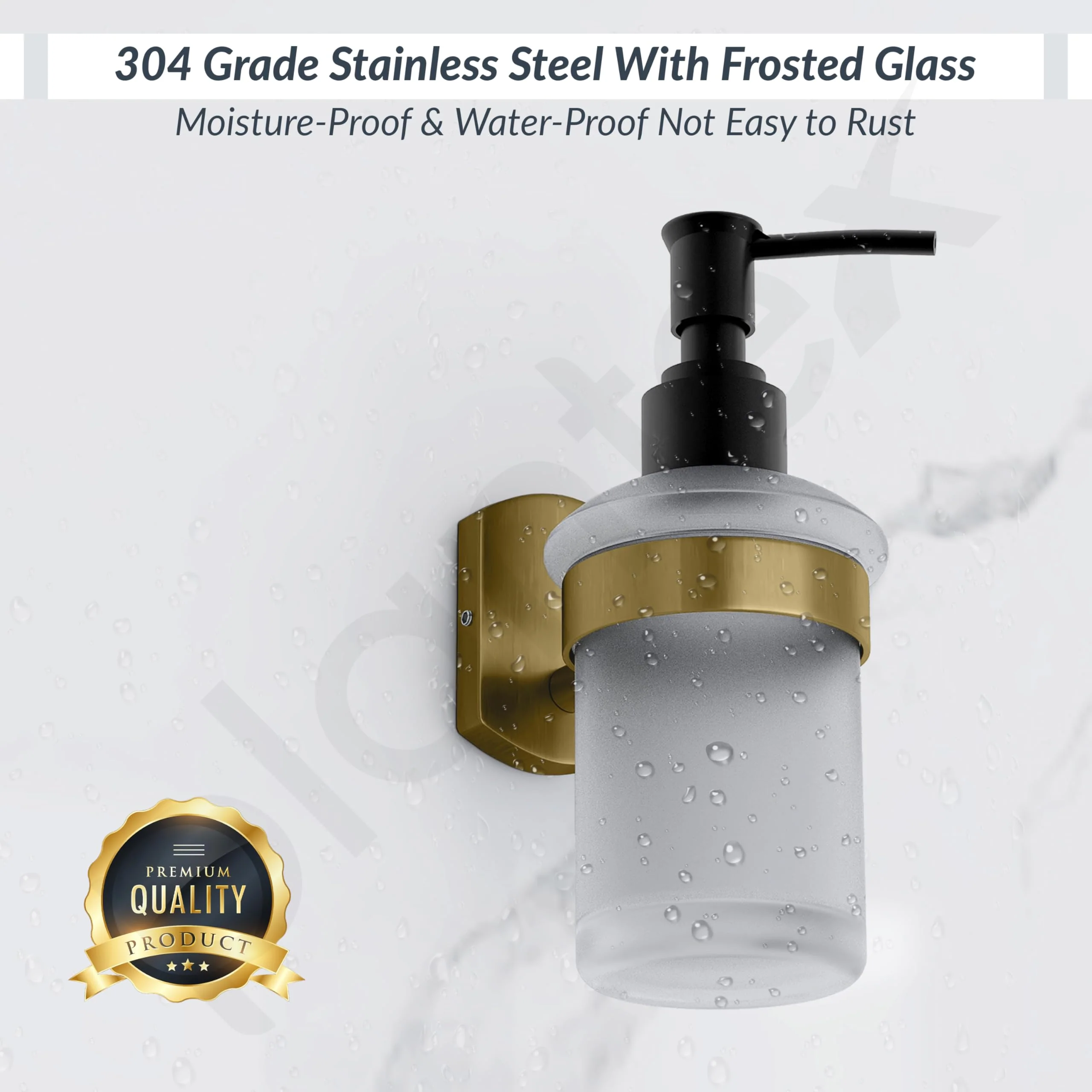 Plantex 304 Grade Stainless Steel Liquid Soap Dispenser/Shampoo Dispenser/Handwash Dispenser/Bathroom Accessories - Parv (Brass Antique) - Image 4
