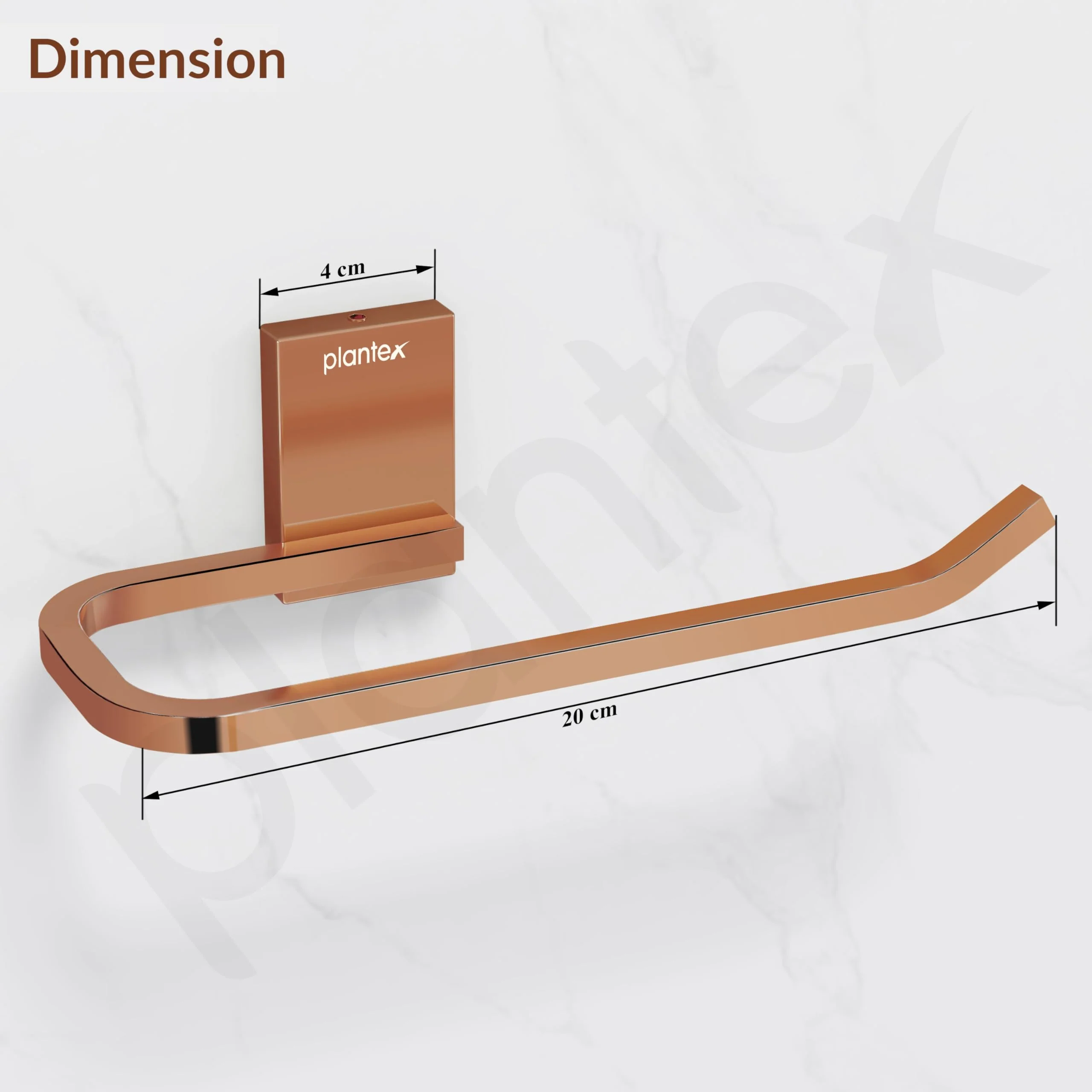 Plantex 304 Grade Stainless Steel Napkin Holder for Wash Basin/Towel Holder for Bathroom/Towel Holder/Towel Ring/Bathroom Accessories - Crystal (PVD Rose Gold) - Image 3