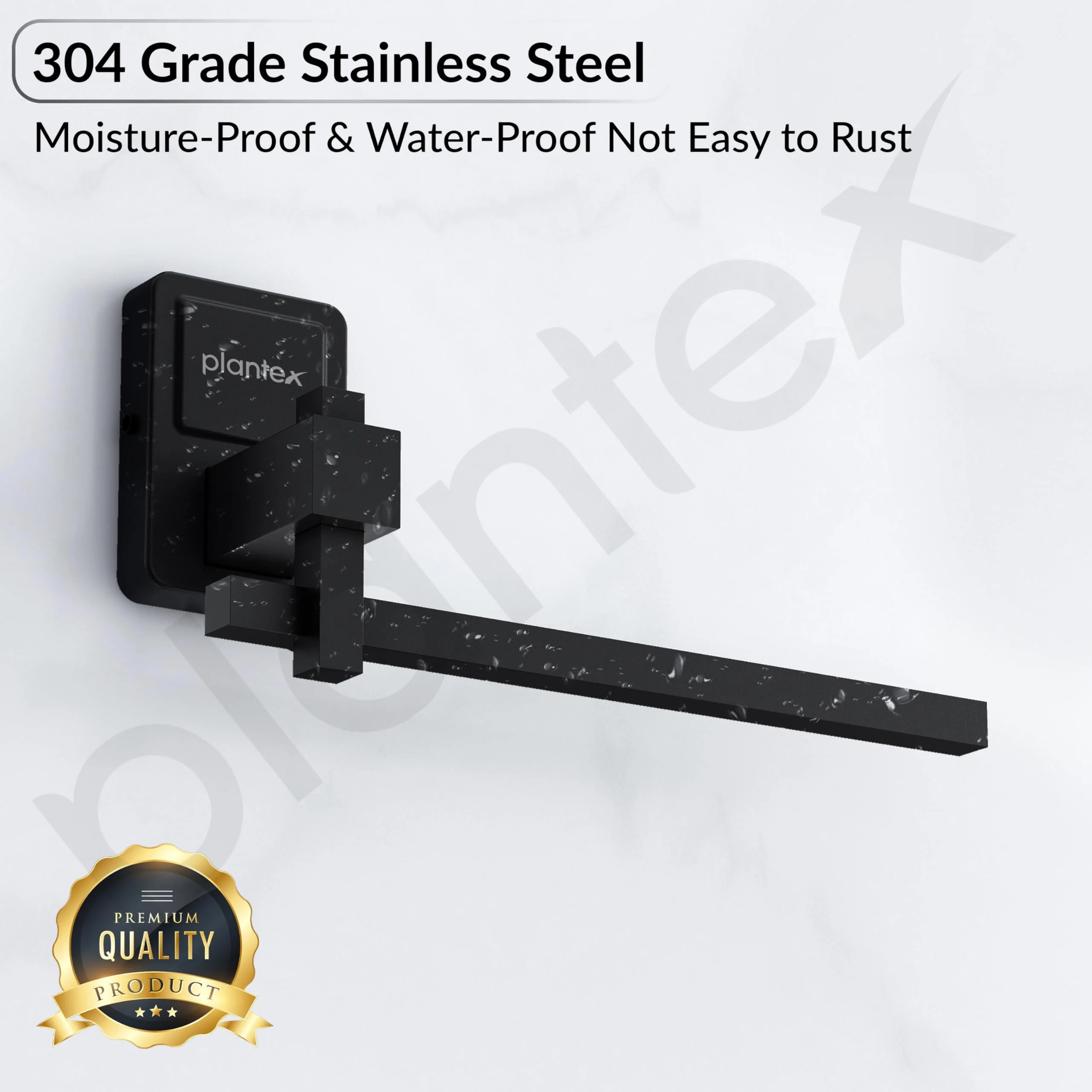 Plantex 304 Grade Stainless Steel Napkin Holder/Towel Holder/Towel Hanger for Kitchen/Towel Ring/Bathroom Accessories - Darcy (Black) - Image 5