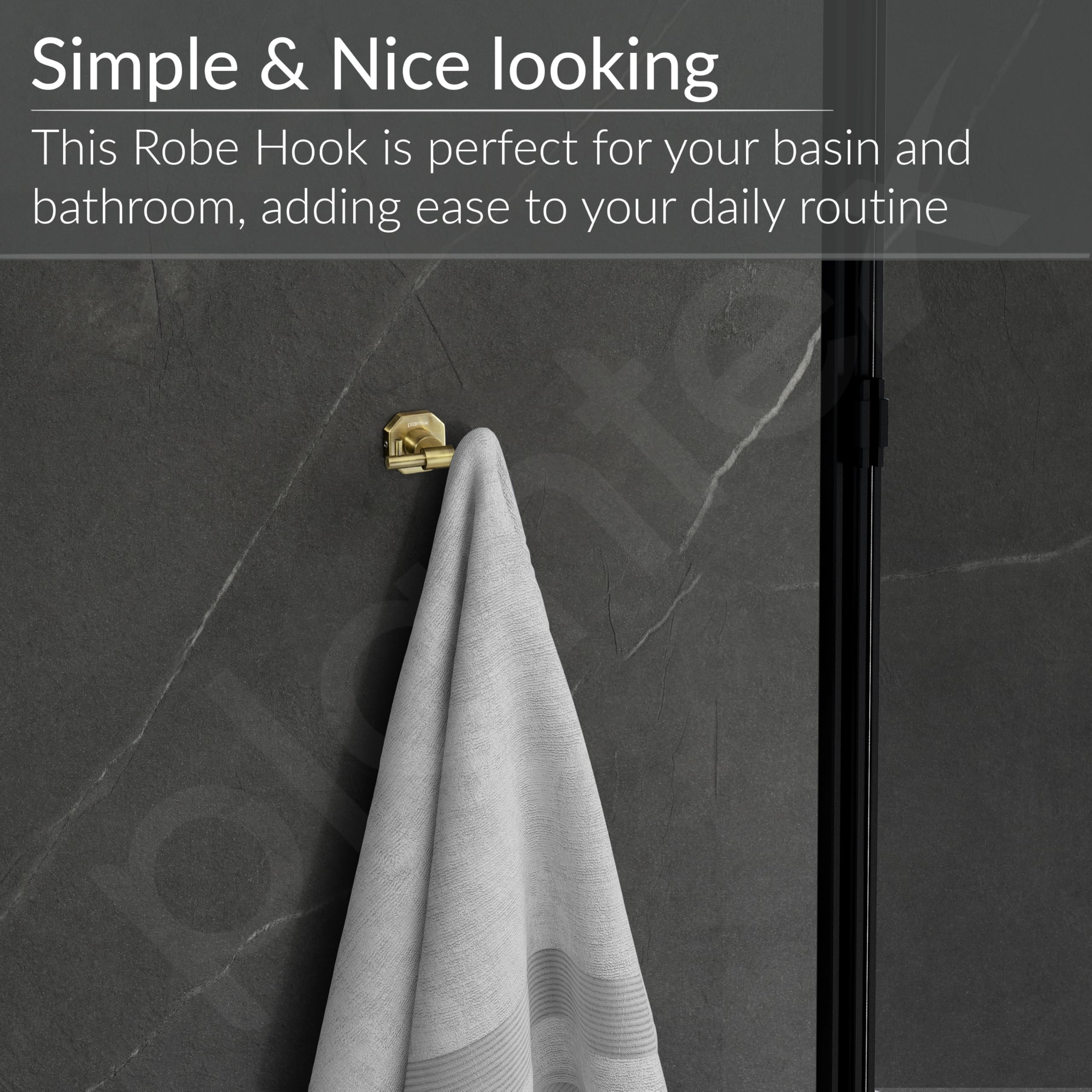 Plantex 304 Grade Stainless Steel Robe Hook/Cloth Holder/Towel Hanger/Bathroom Accessories - Nipron (Brass Antique) - Image 5