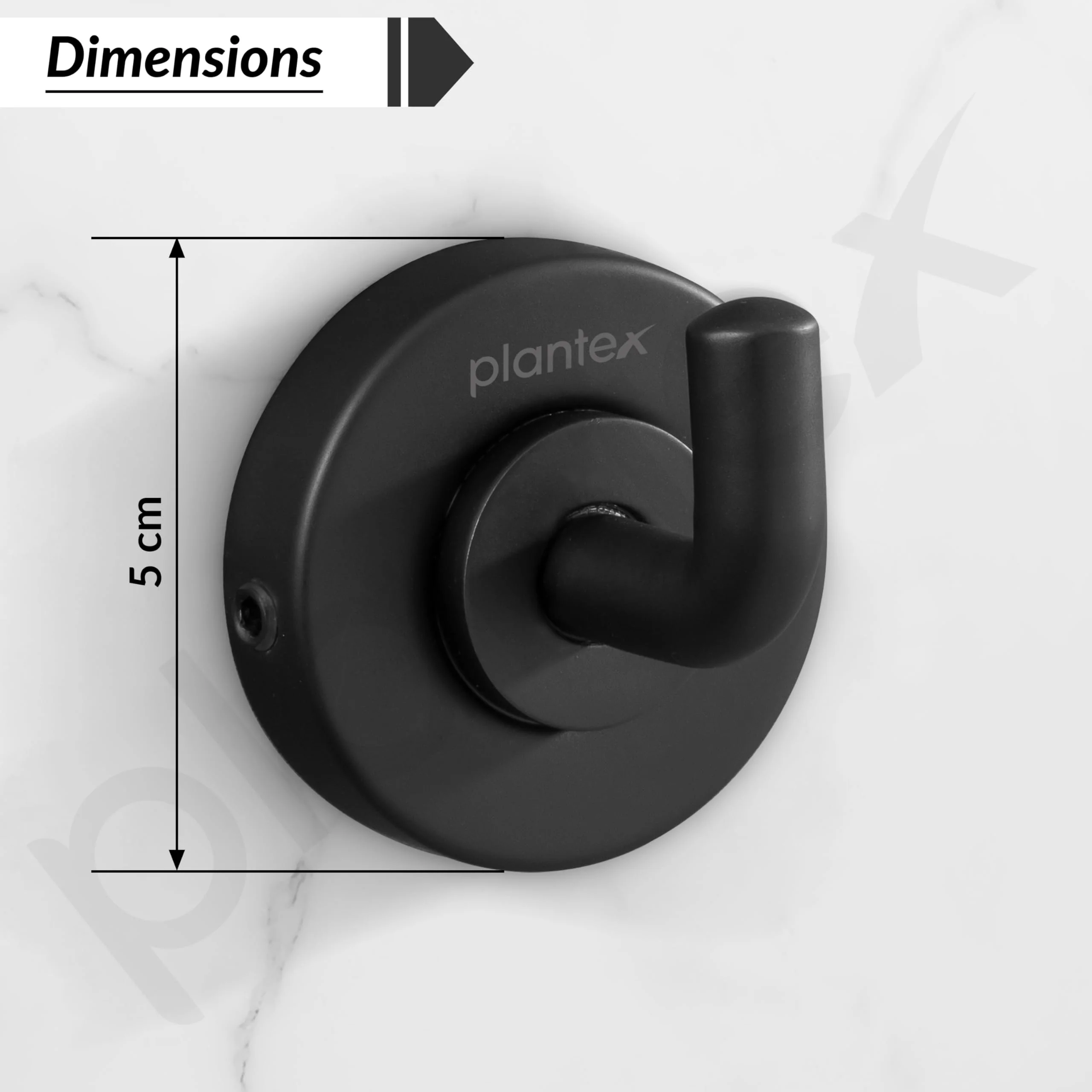 Plantex 304 Grade Stainless Steel Robe Hook/Cloth-Towel Hanger/Napkin Hanger/Bathroom Accessories - Daizy (Black) - Image 4