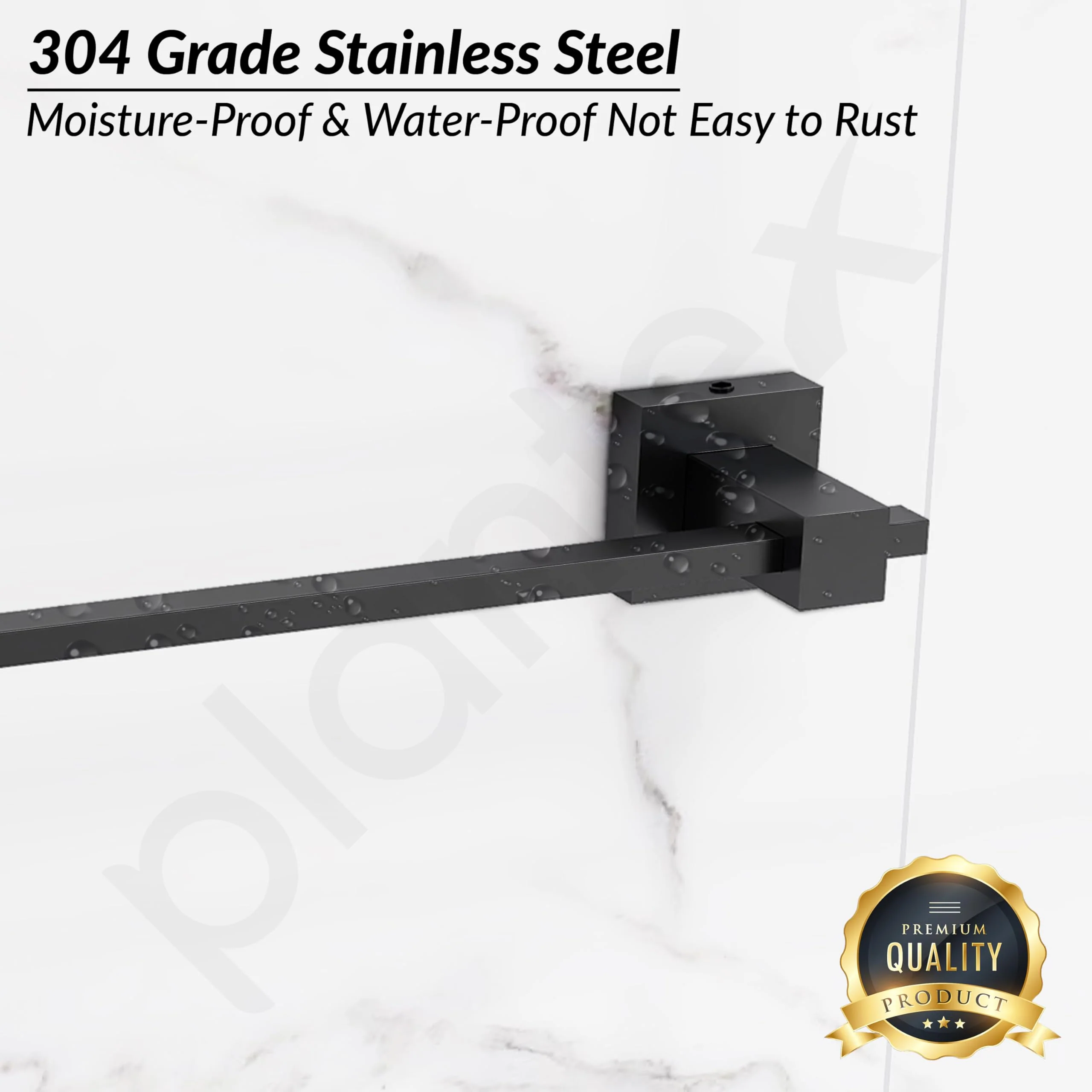 Plantex 304 Grade Stainless Steel Single Towel Rod for Bathroom/Hand Towel Hanger/Towel Holder/Bathroom Accessories - Splash (24-inch) Black - Image 4