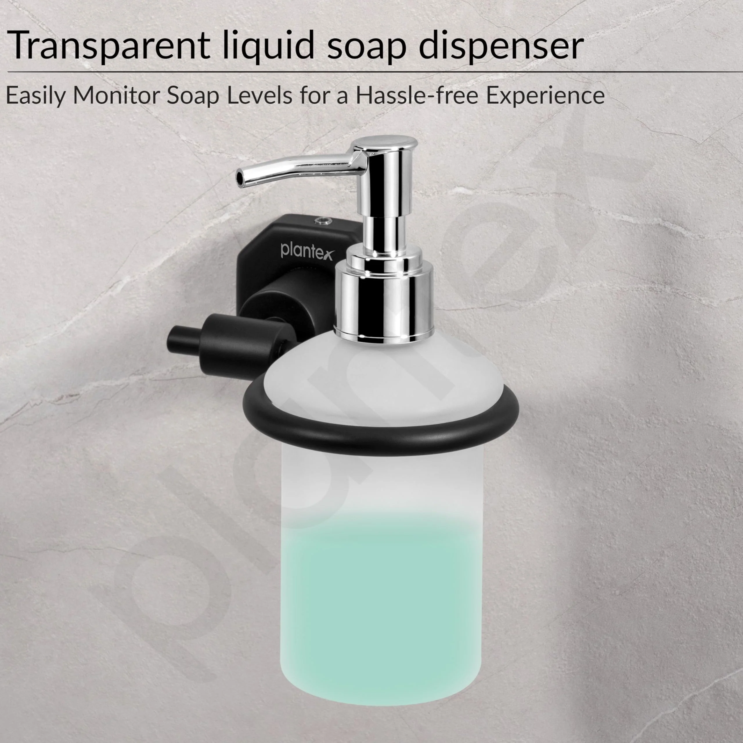 Plantex 304 Grade Stainless Steel Soap Dispenser for Bathroom/Liquid Dispenser for Kitchen/Shampoo Dispenser/Bathroom Accessories - Nipron (Black) - Image 5