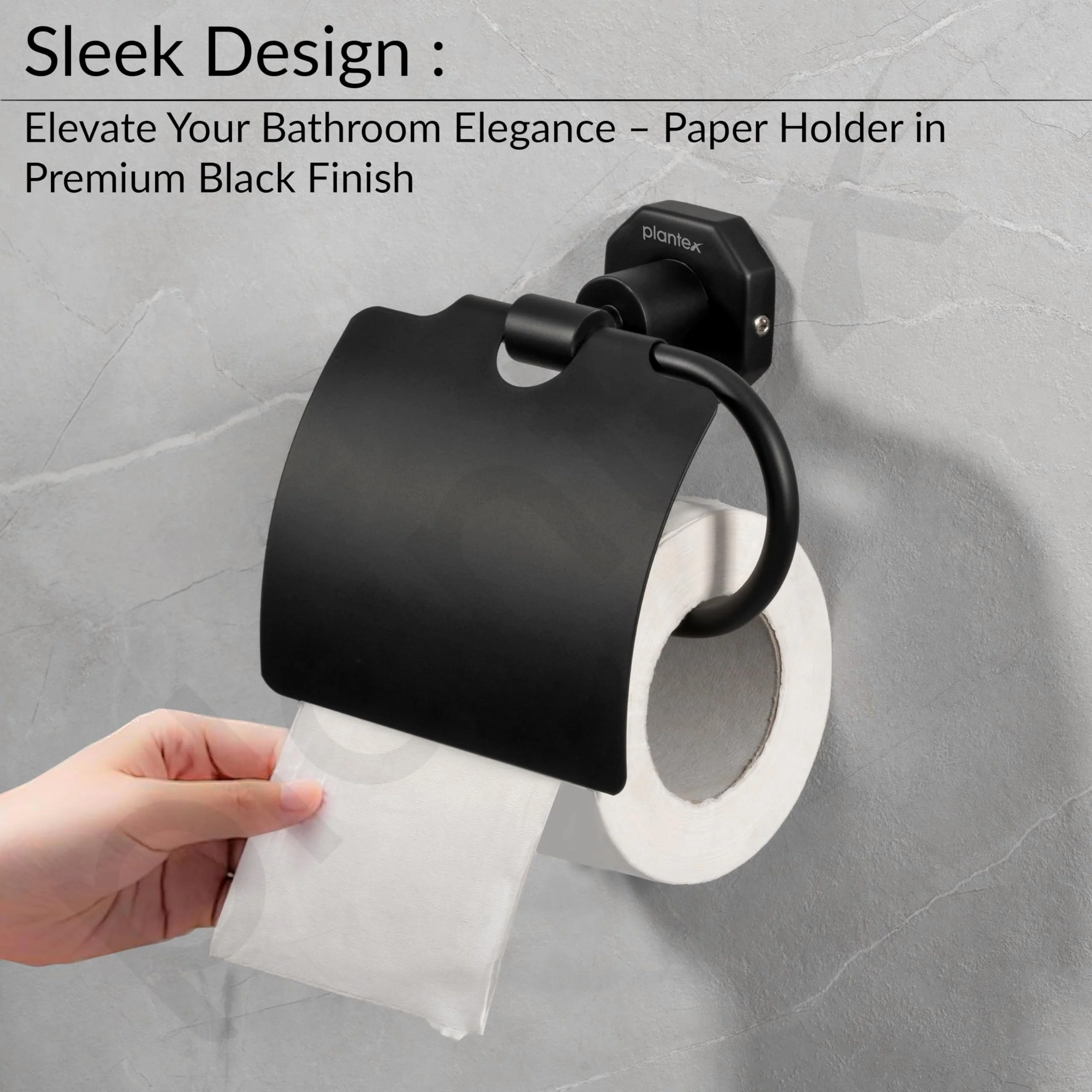 Plantex 304 Grade Stainless Steel Toilet Paper Holder for Bathroom/Toilet Paper Roll Stand/Tissue Holder/Bathroom Accessories - Nipron (Black) - Image 5