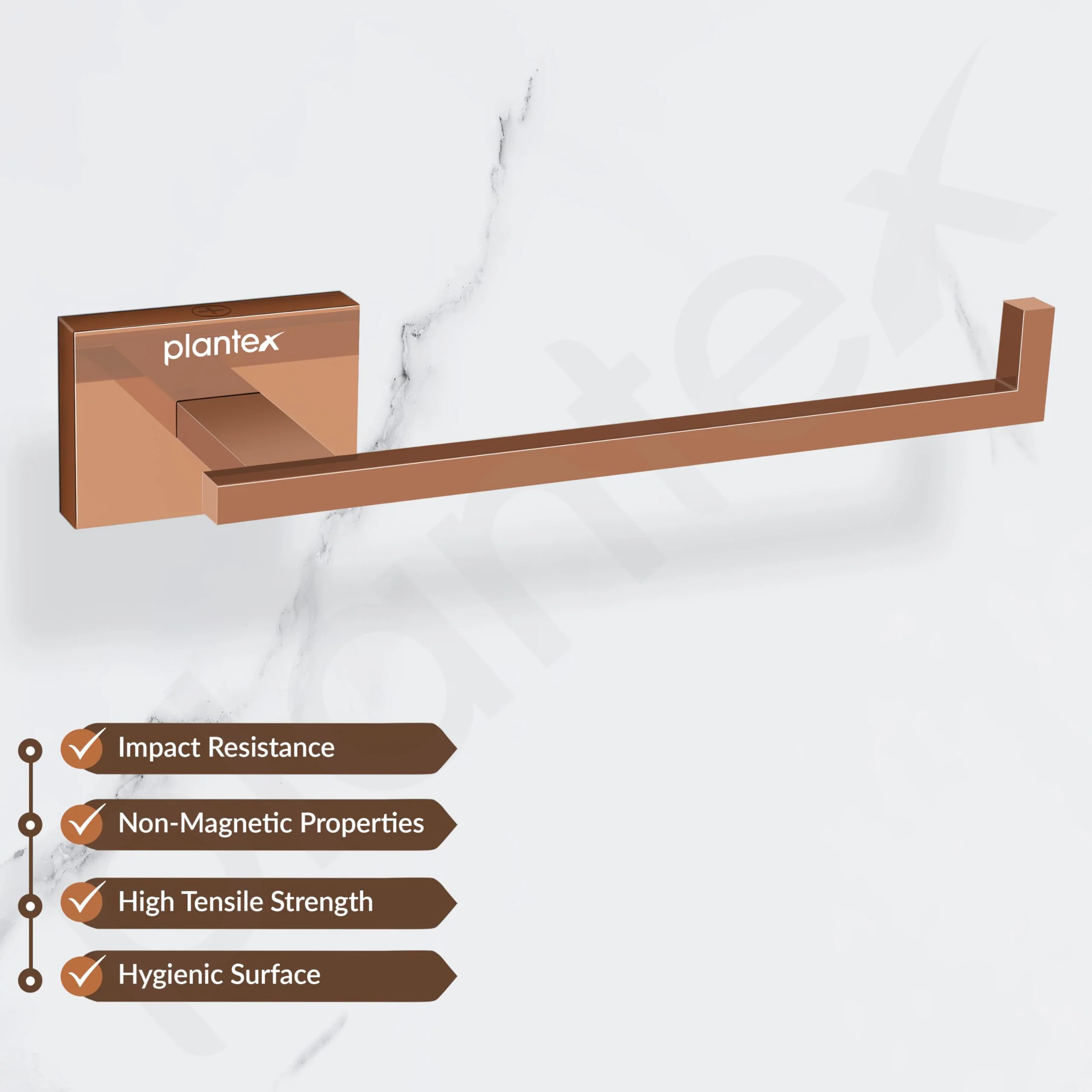 Plantex 304 Grade Stainless Steel Toilet Paper Roll Holder for Washroom/Tissue Paper Stand for Kitchen/Bathroom Accessories - Benz (Rose Gold) - Image 3