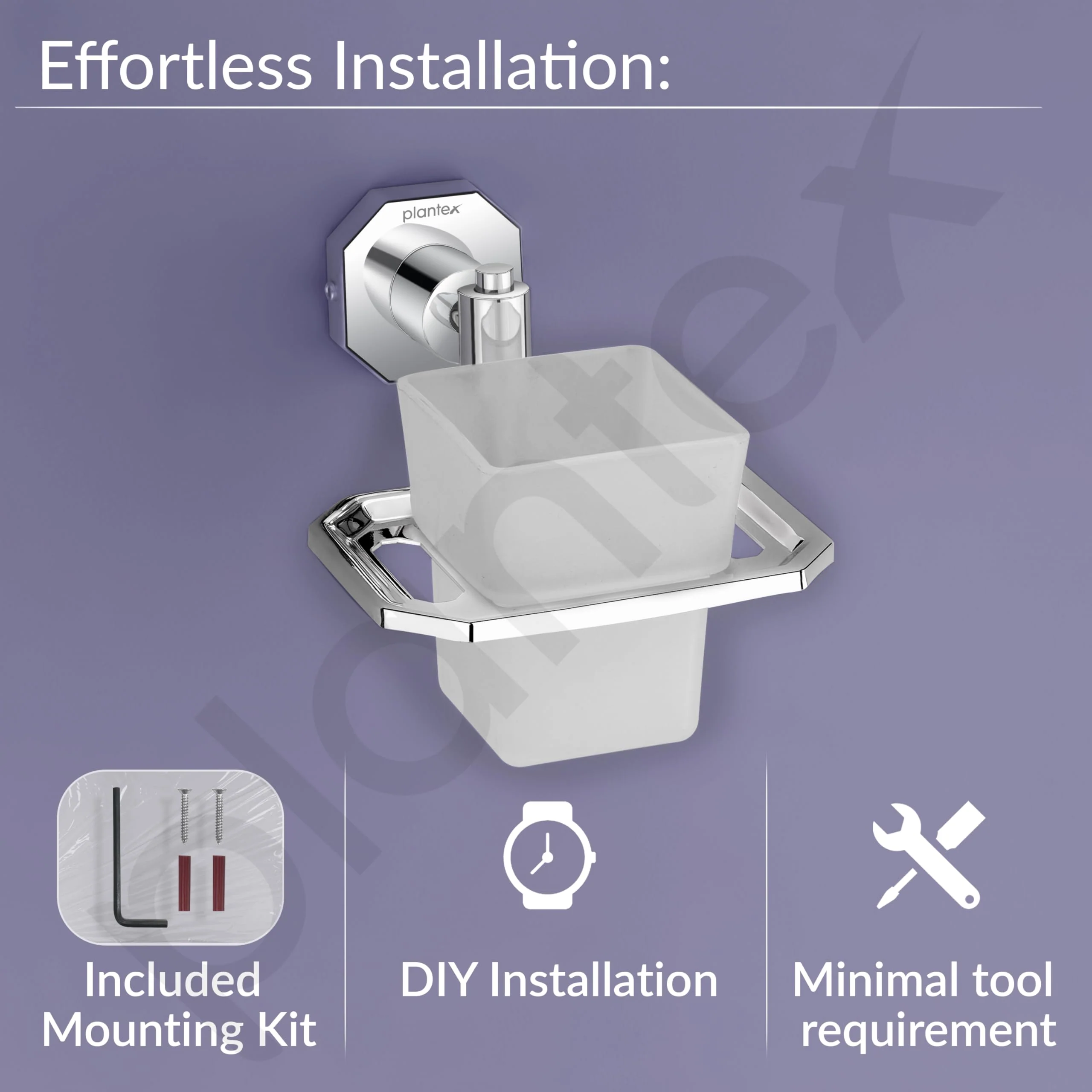 Plantex 304 Grade Stainless Steel Toothbrush Holder and Tumbler Holder for Bathroom and WashBasin Bathroom Accessories - Nipron (Chrome) - Image 5