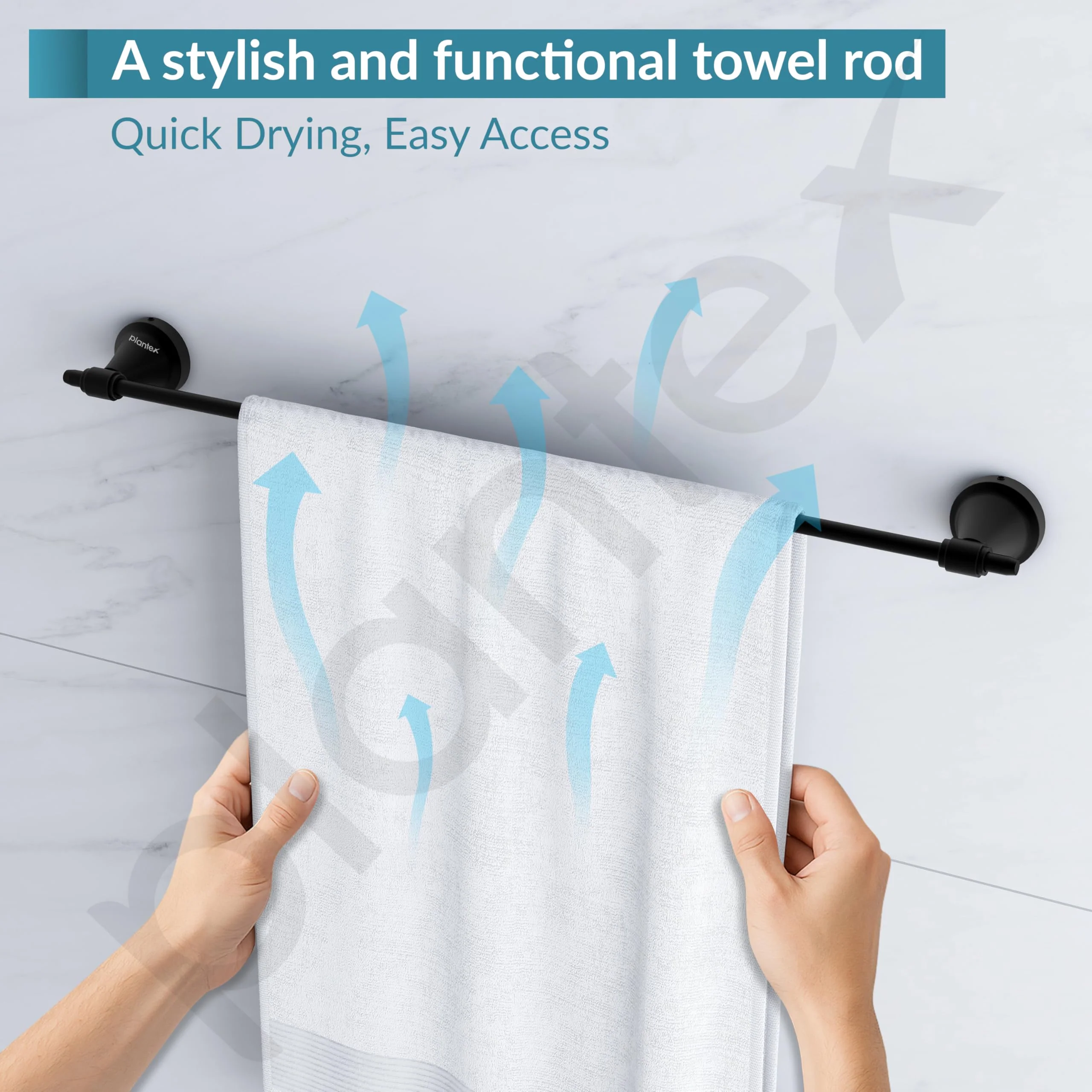 Plantex 304 Grade Stainless Steel Towel Hanger for Bathroom/Holder Stand/Single Towel Rod/Bathroom Accessories - Niko (Black) - Image 7