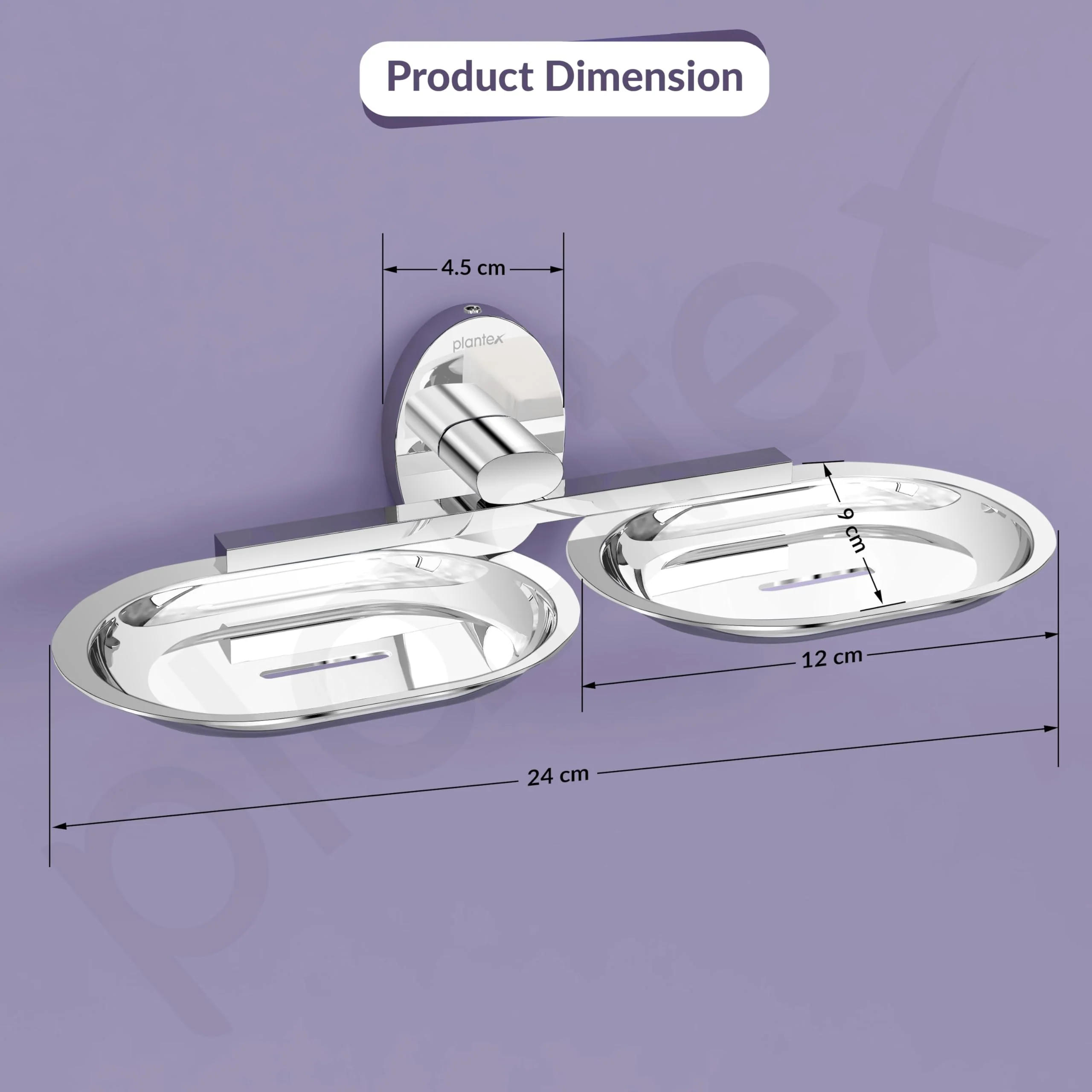 Plantex 304 Grade Stainless Steel Twin Soap Holder Stand for Bathroom and Wash Basin/Bathroom Accessories - Olive (Chrome) - Image 4