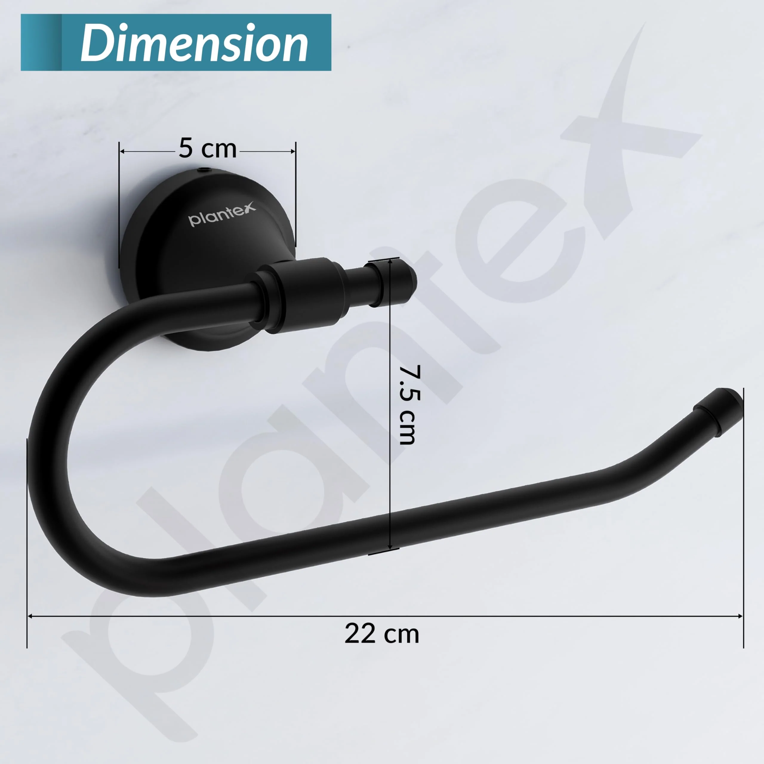 Plantex 304 Stainless Steel Towel Ring for Wash Basin/Towel Hanger/Napkin Holder/Towel Holder/Bathroom Accessories - Niko (Black) - Image 4