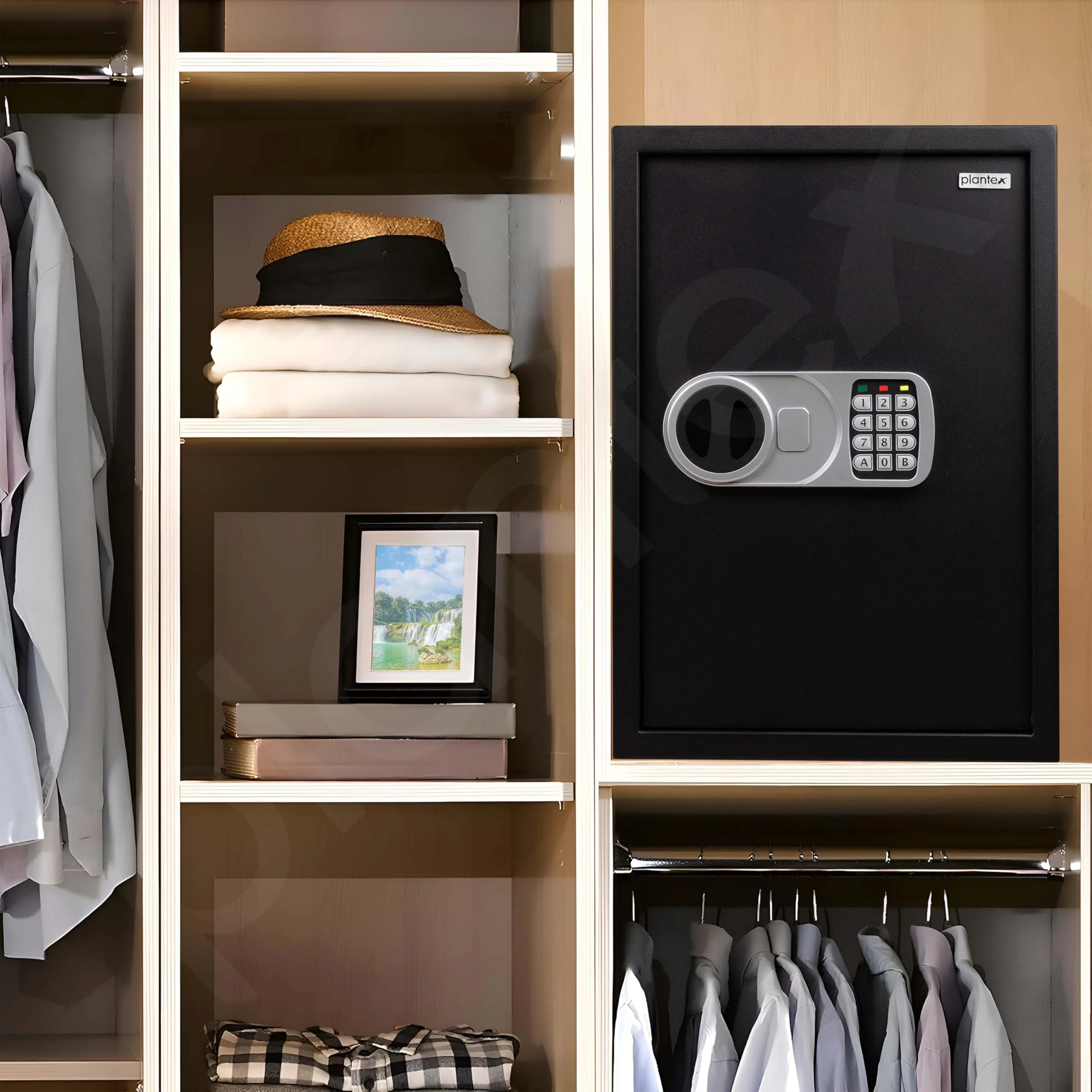 Plantex 56 Litres Safe Locker for Home/Safety Locker Box with Electronic Keypad & Emergency Keys/Master & User Code Access with LED Light/Tijori Box/2 Years Warranty By Plantex - Black - Image 2