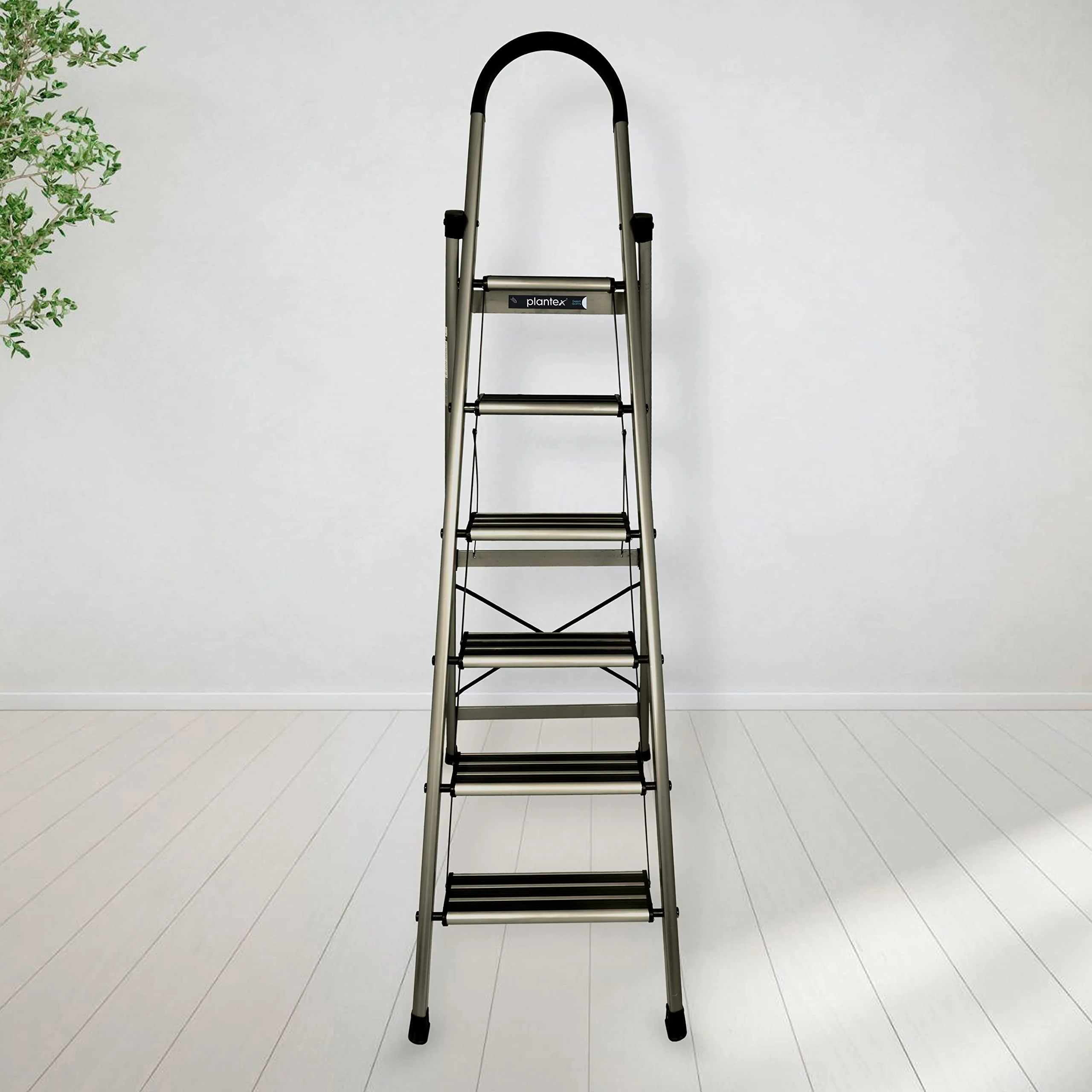 Plantex 6 Step Ladder for Home/Aluminium Foldable Ladder/Wide Anti Skid Steps/Strong Wide Steps Ladder (Anodize Coated-Gold) - Image 6