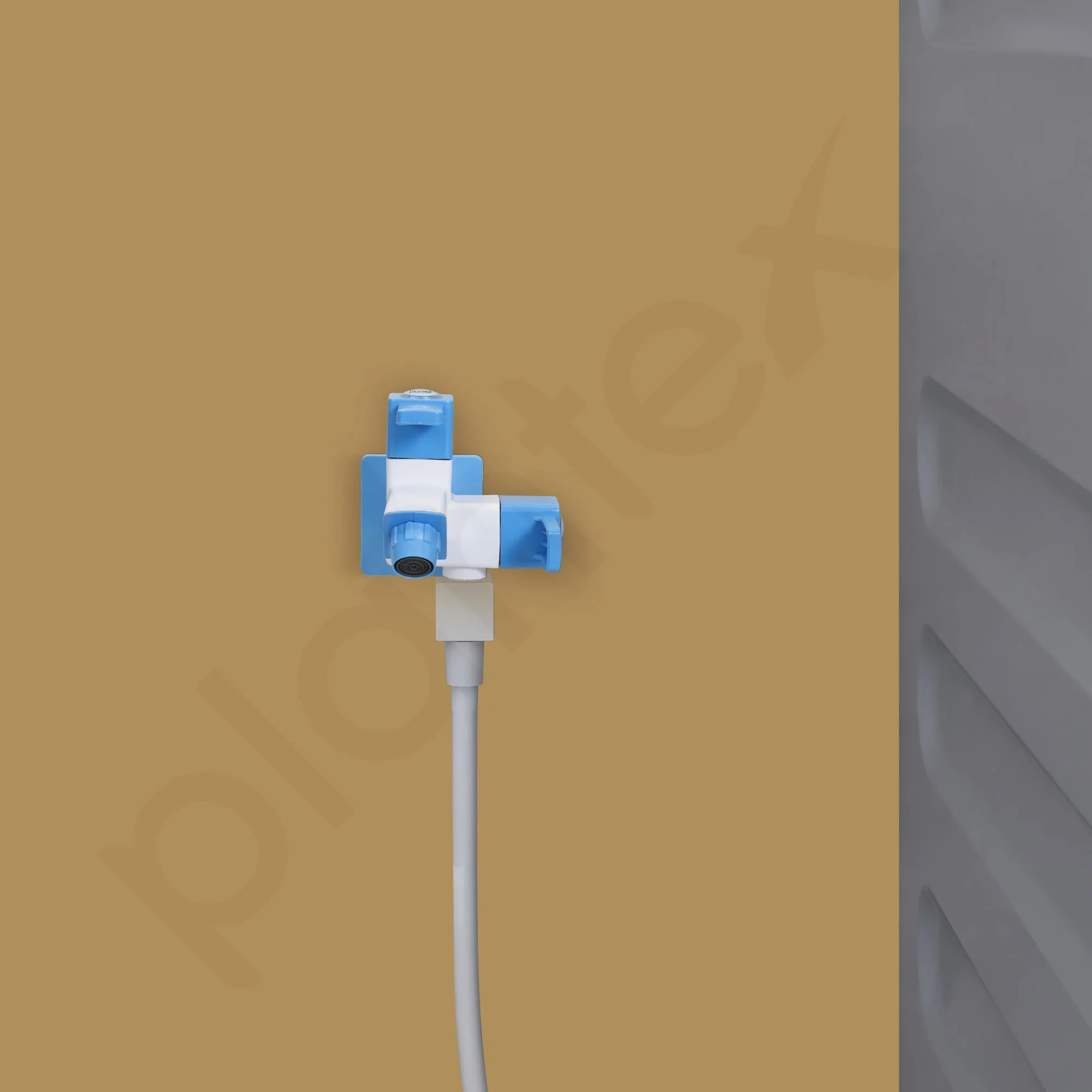 Plantex ABS Plastic ES-117 Single Lever 2 in 1 tap for Kitchen with Plastic Flange for Bathroom Wash Basins (Blue & White) - Image 2