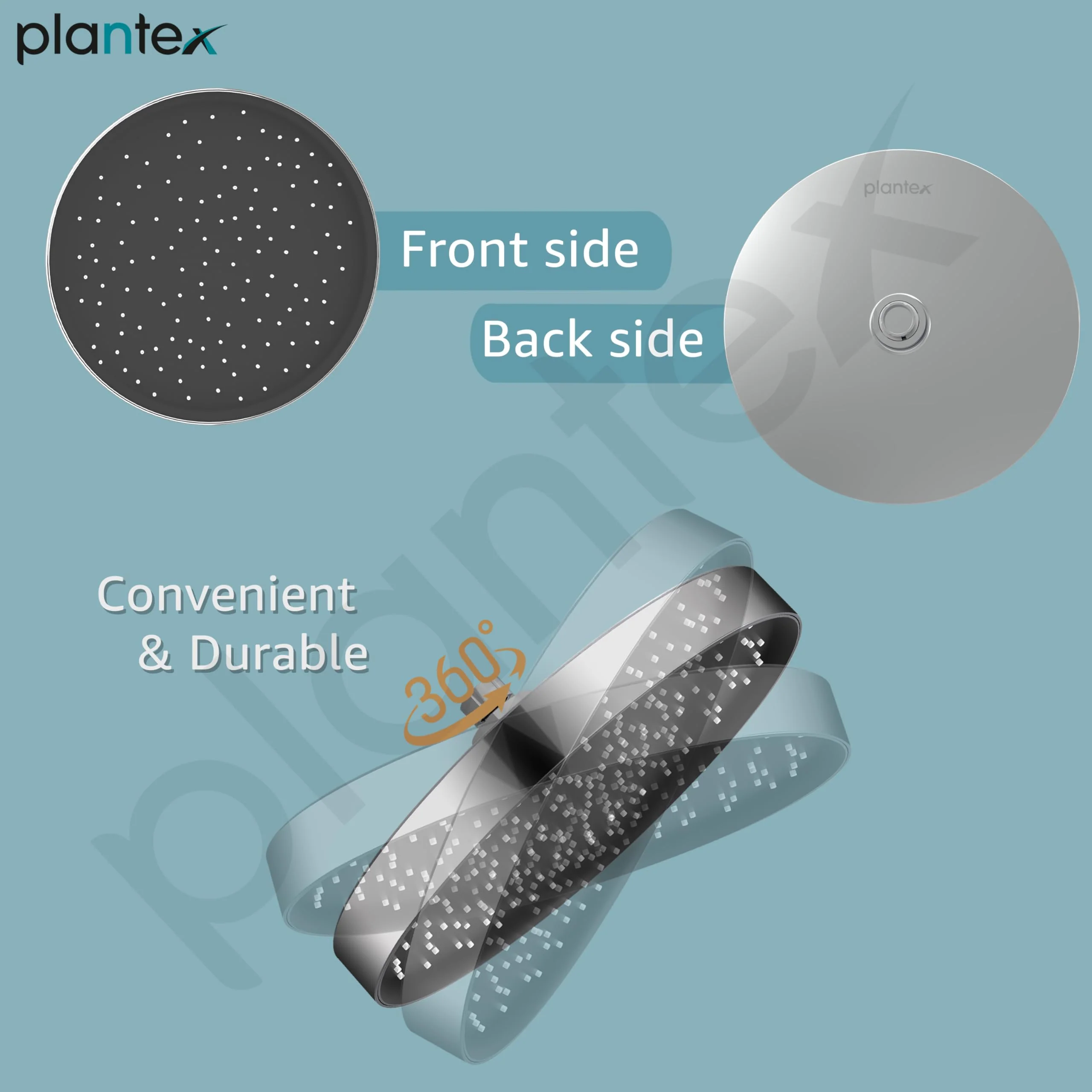 Plantex ABS Round Rain Shower Head for bathroom with LED/360ยฐ Rotatable Shower Head for bathroom/Pressurized Shower Head/Showers for bathroom-(Chrome) - Image 5