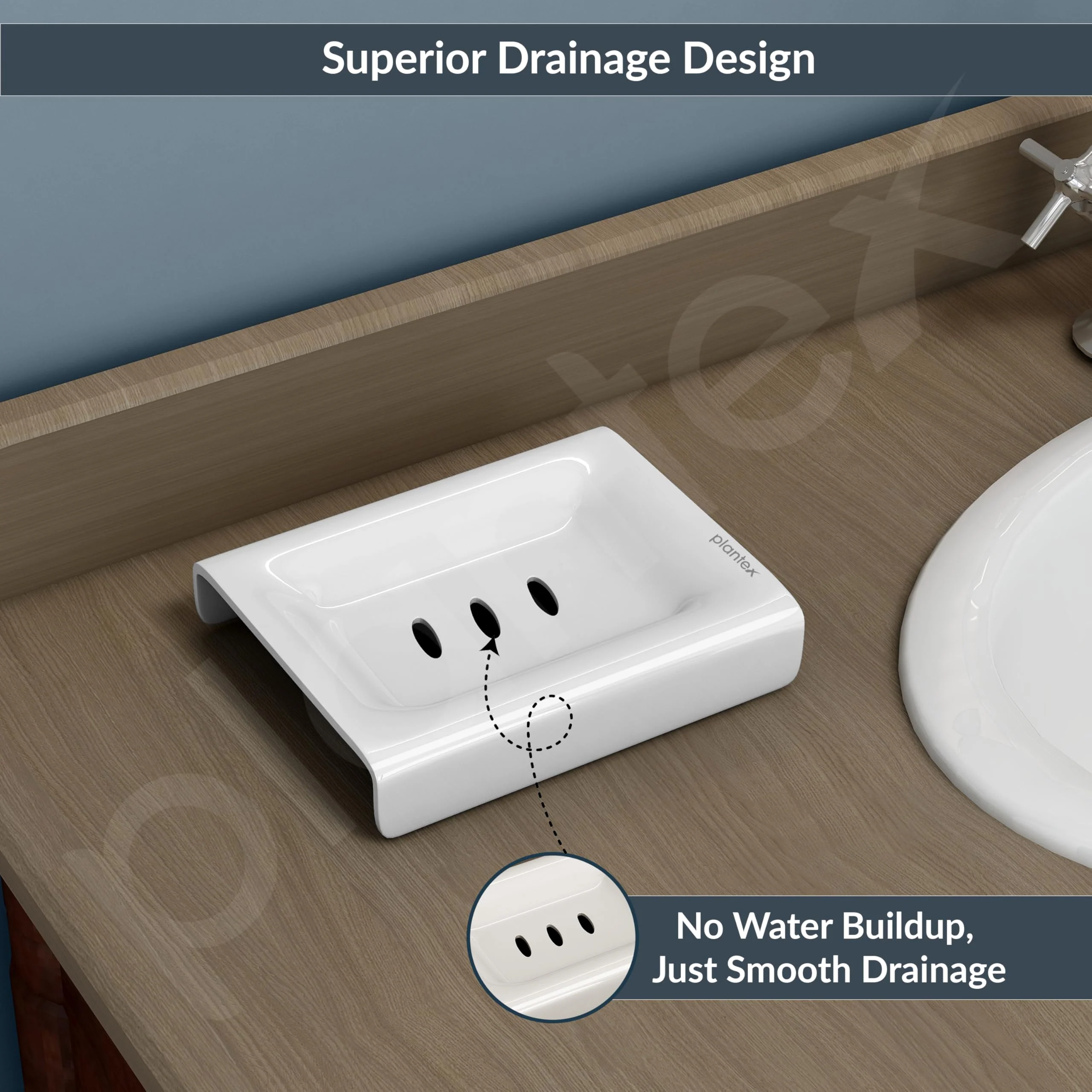 Plantex Acrylic Floor Soap Holder for Bathroom/Soap Case/Soap Dish/Bathroom Accessories - (White) - Image 5