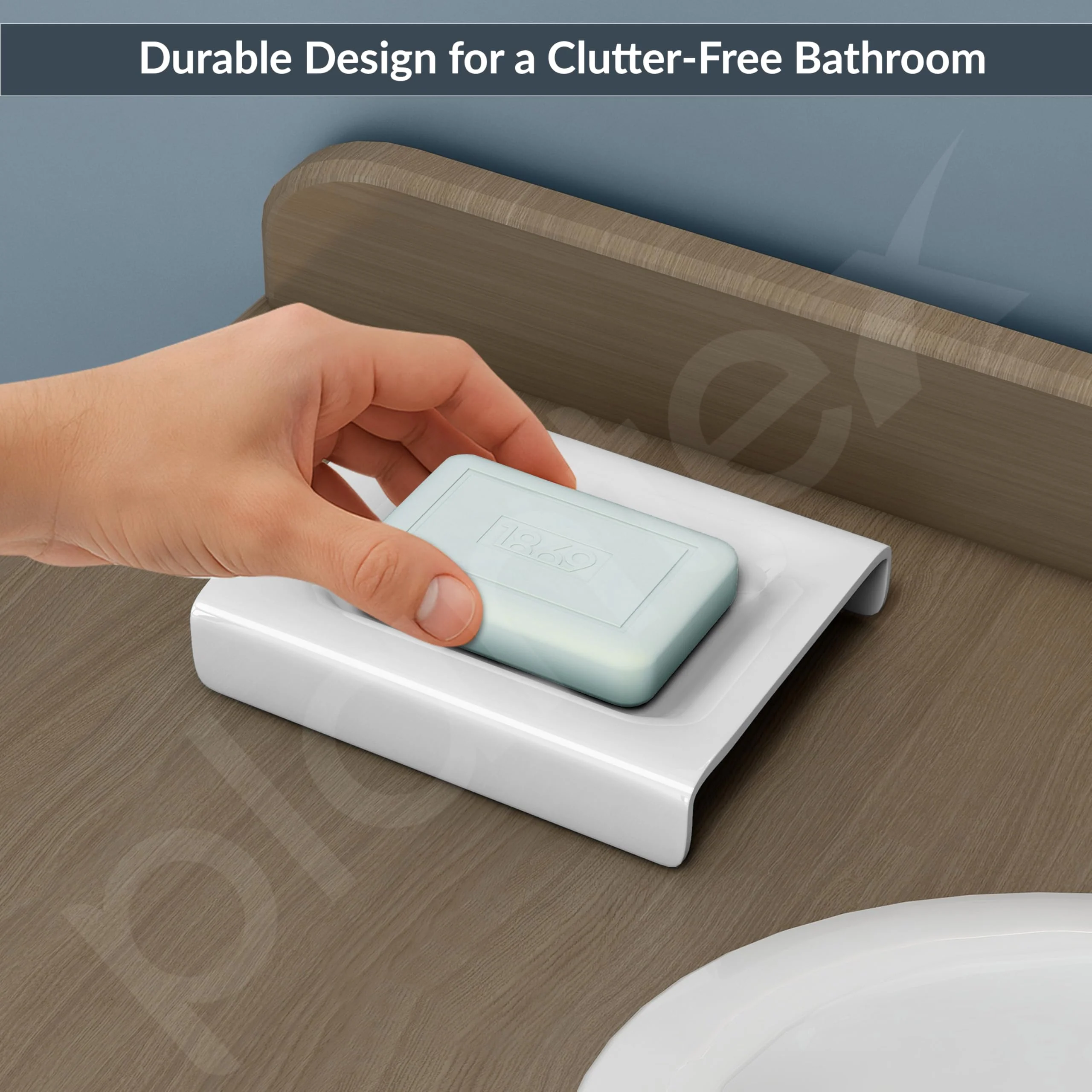 Plantex Acrylic Floor Soap Holder for Bathroom/Soap Case/Soap Dish/Bathroom Accessories - (White) - Image 7