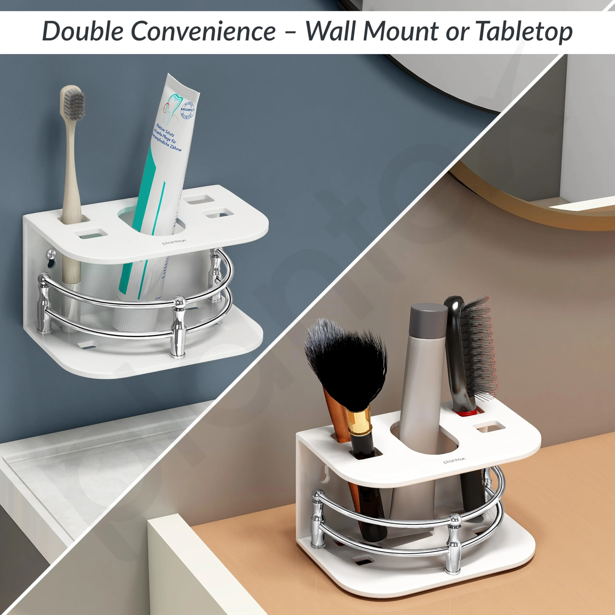 Plantex Acrylic Tooth Brush Holder/Stand/Tumbler for Bathroom Accessories for Home (7-inch; White) - Image 4