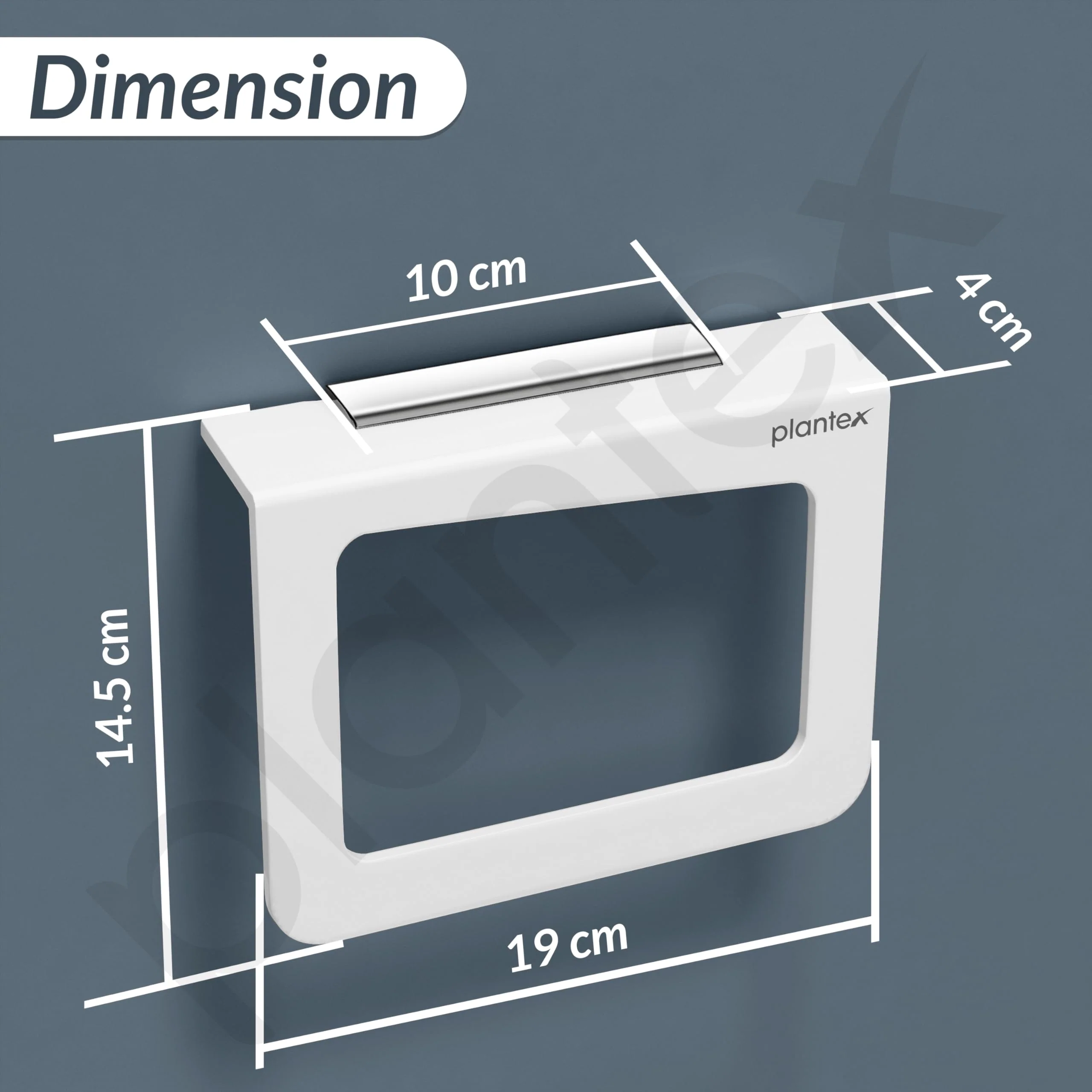 Plantex Acrylic Towel Holder for Bathroom/Napkin Hanger for Wash Basin/Hand Towel Hanger/Kitchen/Bathroom Accessories - (Square-White) - Image 3