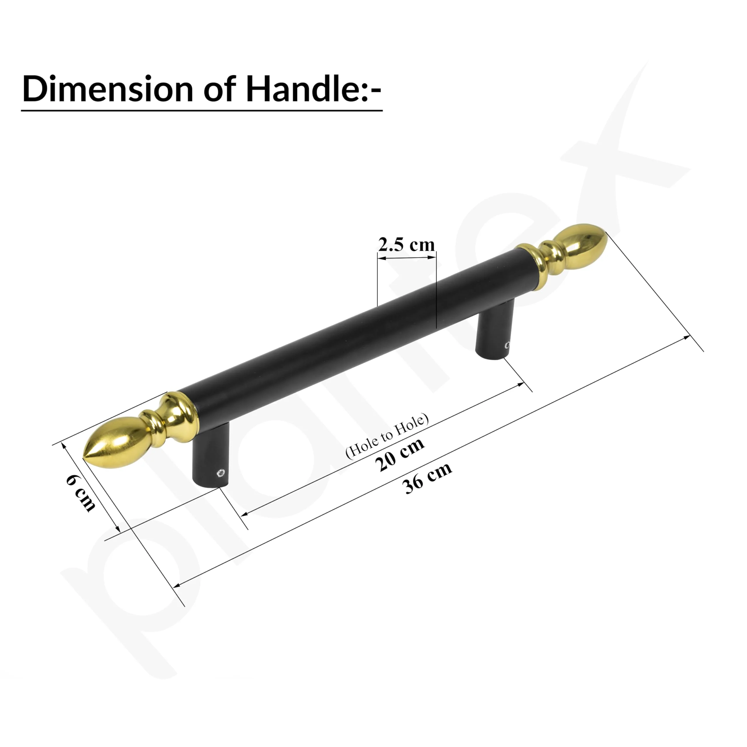 Plantex Altros Main Door Handle/14 inches Door Handle for Main Door/Pull Push Door Handle for Wooden &Glass Door - Pack of 1 (106 - Black & Gold) - 3 Years Warranty - Image 2
