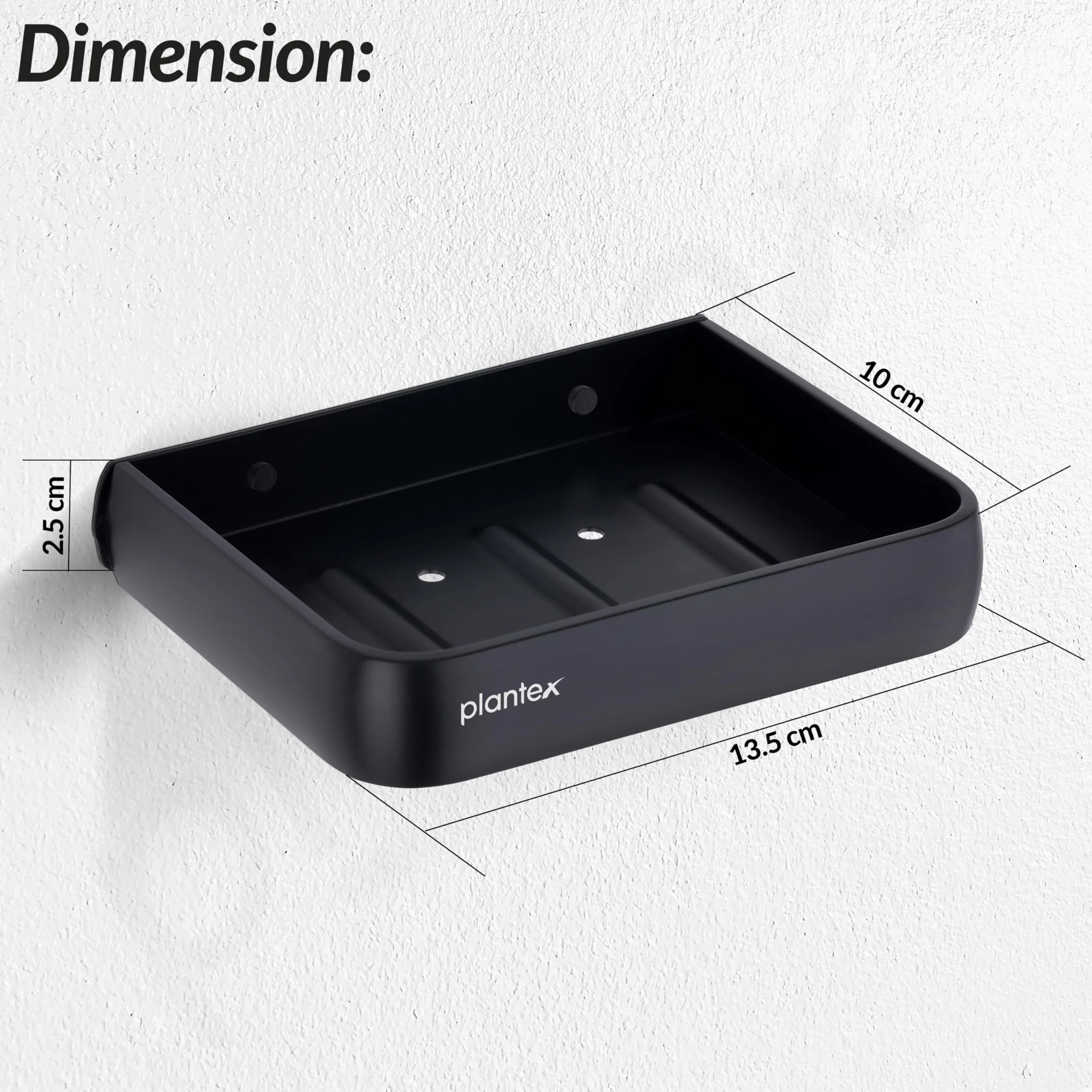 Plantex Aluminium Soap Holder for Bathroom/Soap Case/Soap Stand/Bathroom Accessories - Pack of 1 (1504, Black) - Image 3