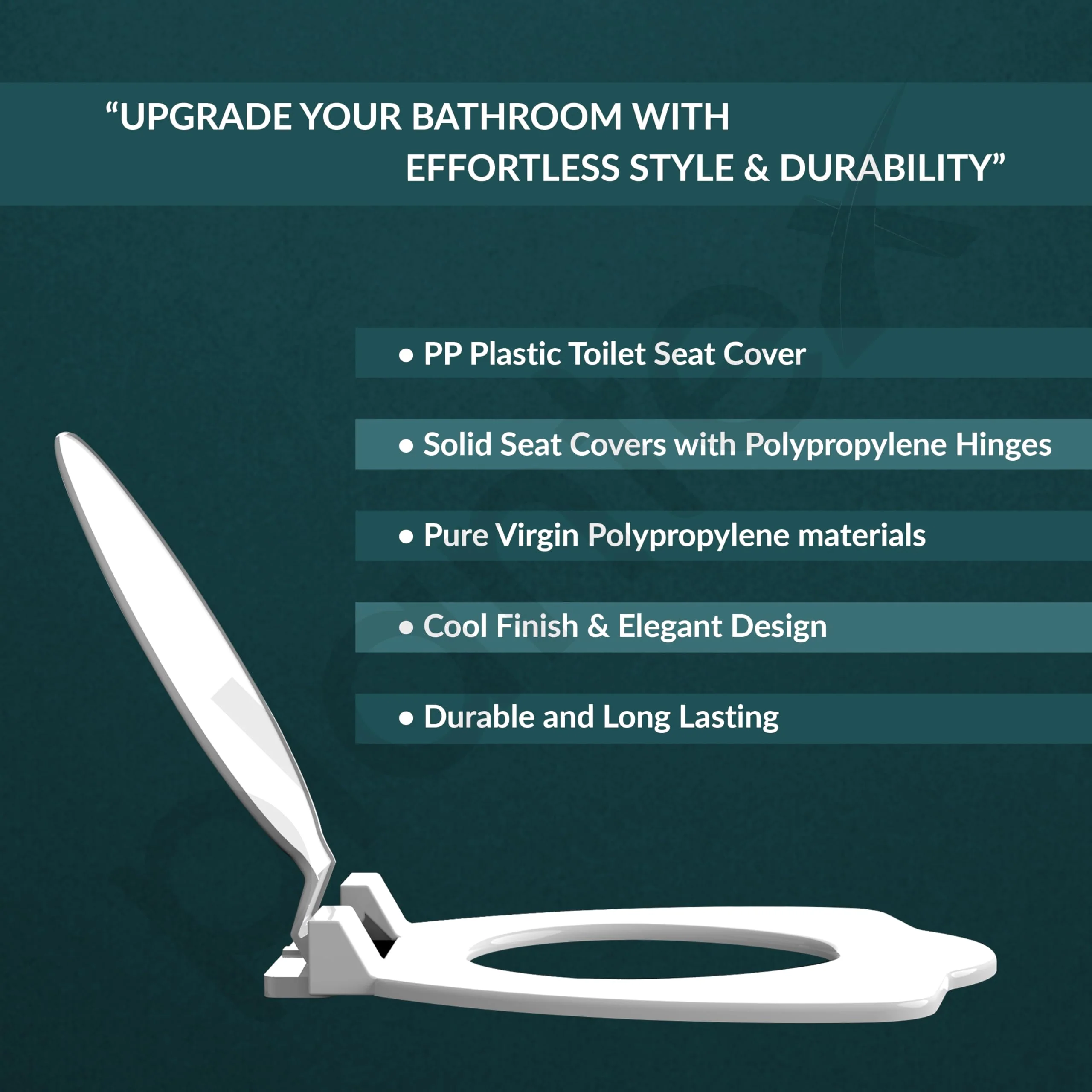 Plantex Anglo Toilet Seat Cover/Indian Toilet Seat/Polypropylene Seat - Pack of 1 (White) - Image 5