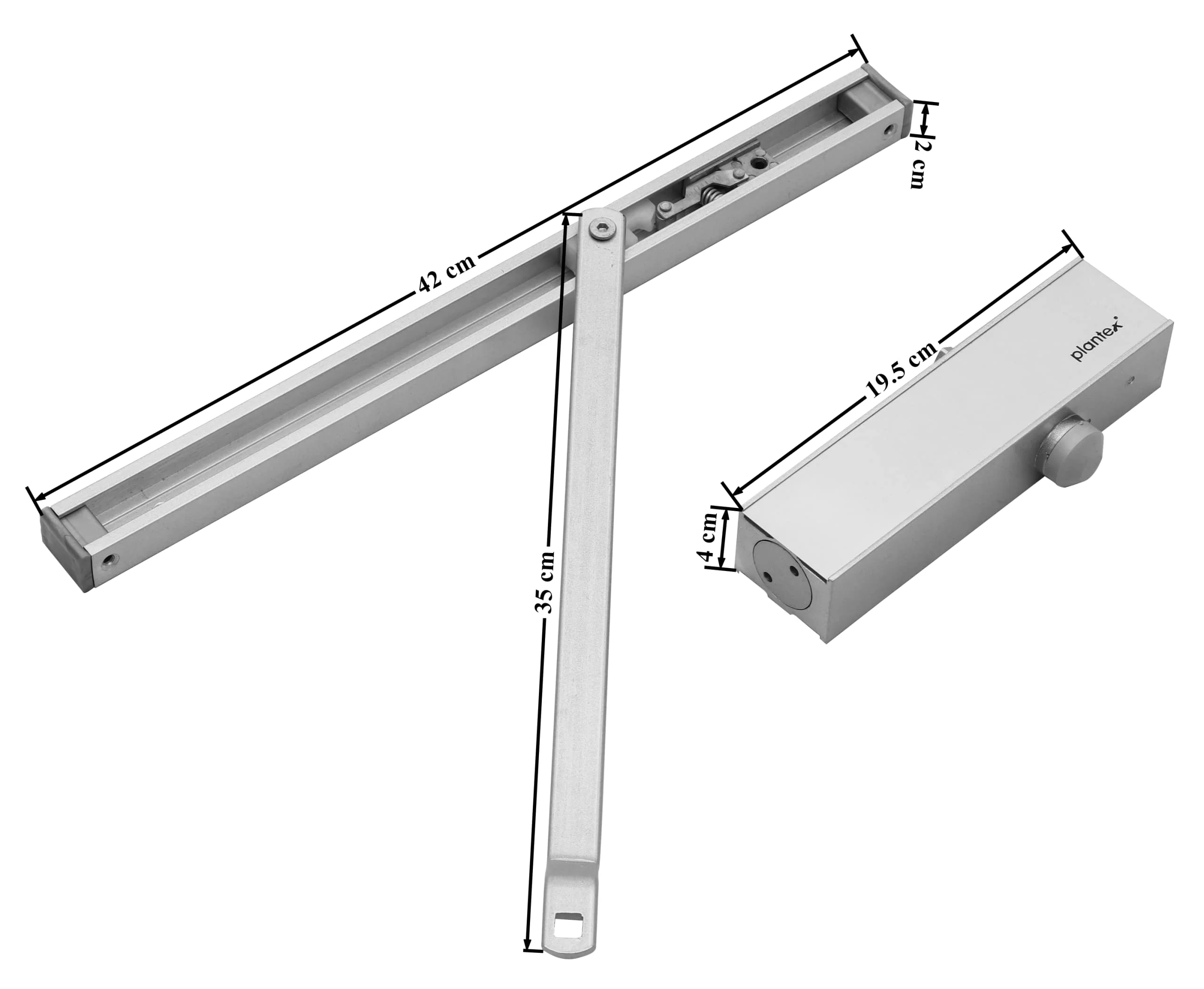 Plantex Automatic Aluminium Soft Door Closer with Double Speed for Heavy Door/Hydraulic Pelmet Arm Door Closer for Hotel-Home-Office (ISO 9001 Certified) (Capacity 120 Kg, Silver) - Image 3