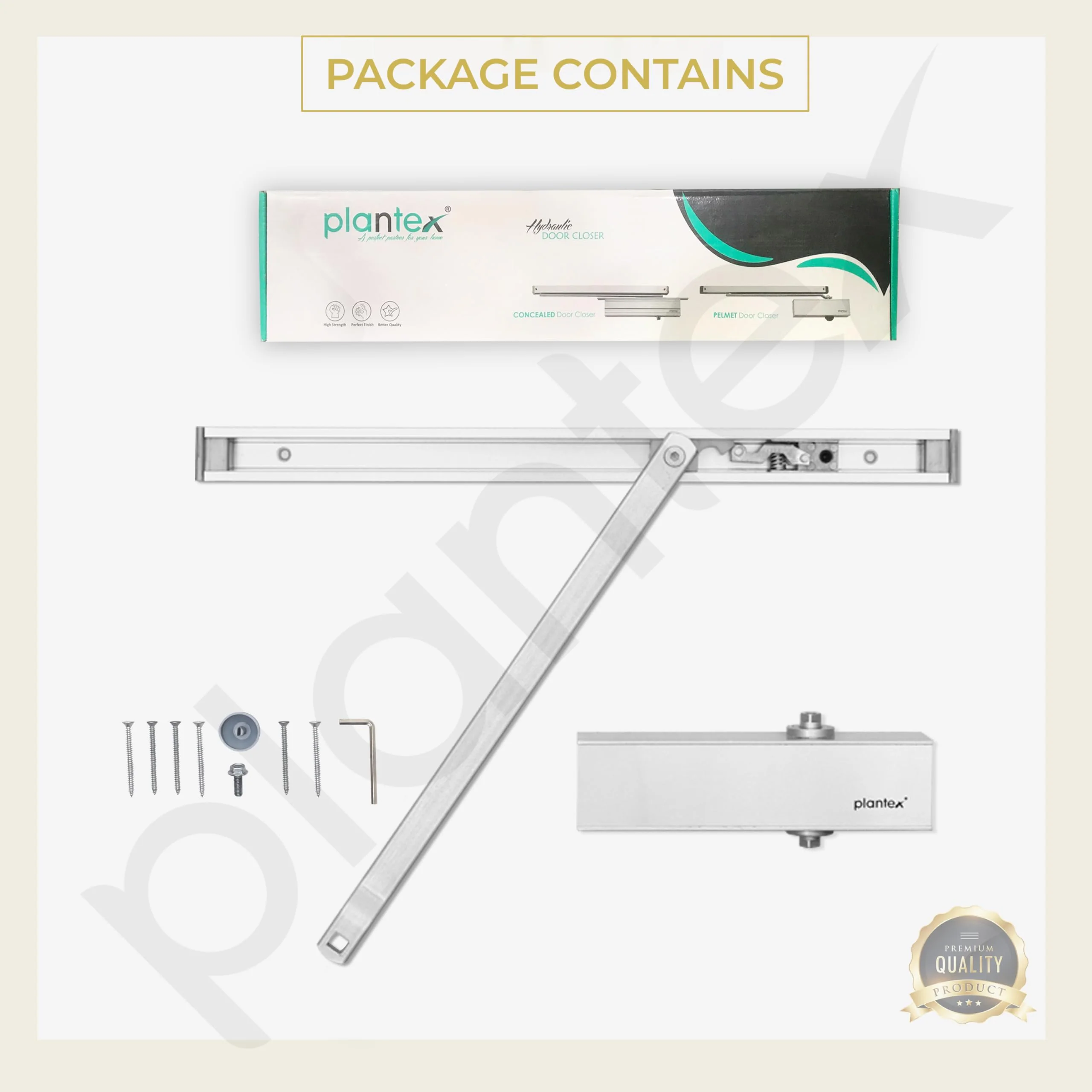 Plantex Automatic Aluminium Soft Door Closer with Double Speed for Heavy Door/Hydraulic Pelmet Arm Door Closer for Hotel-Home-Office (ISO 9001 Certified) (Capacity 120 Kg, Silver) - Image 5