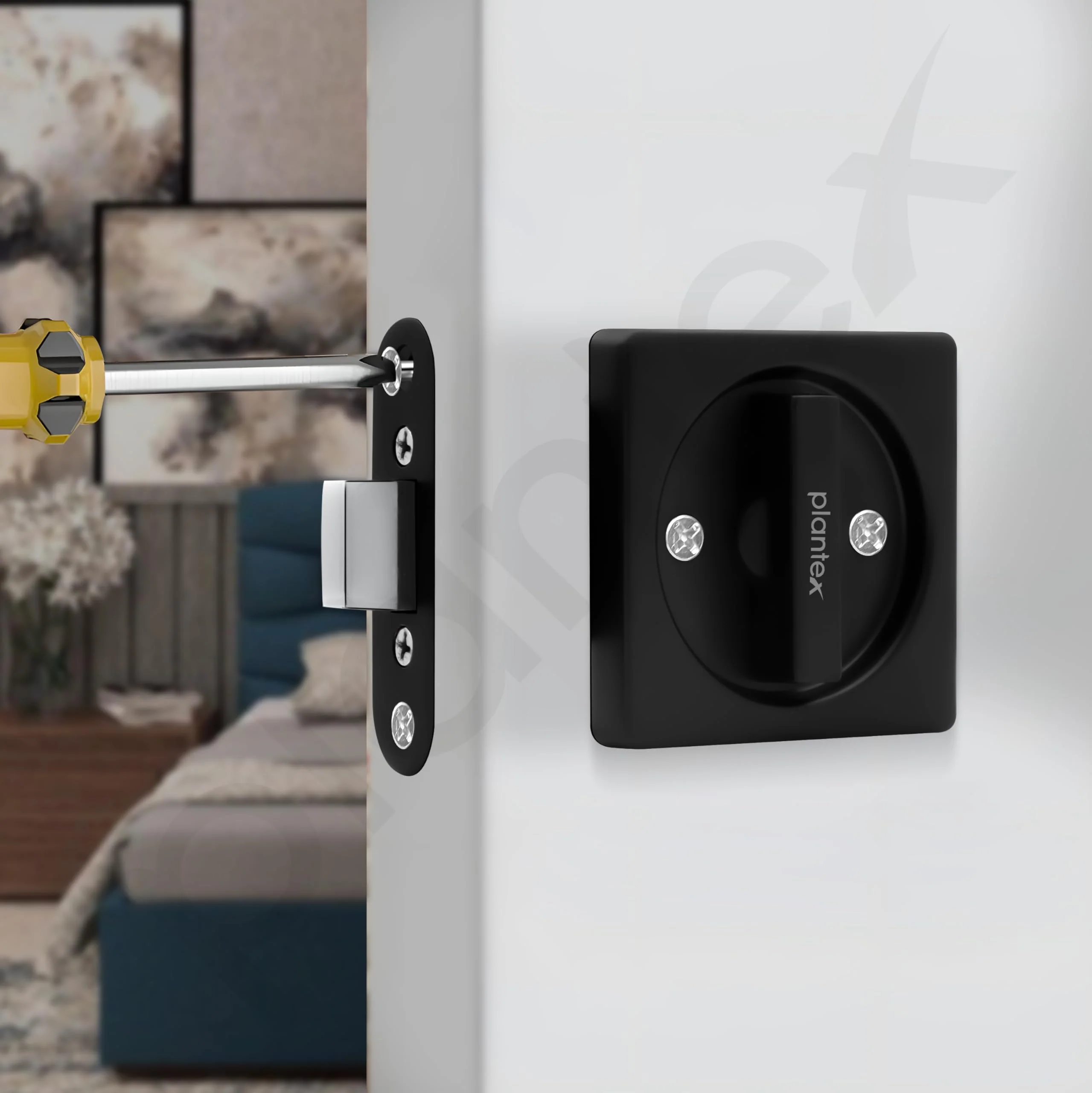 Plantex Baby Latch for Bathroom/Door Latch Lock/Bathroom Latch for Door/Chitkani for Bedroom/Office/Door Latches for Home - (DTM-620, Black) - Image 2