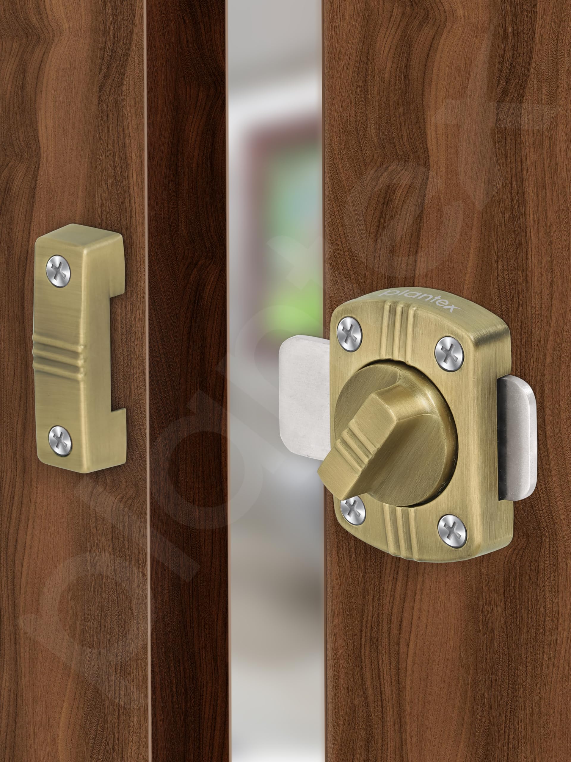 Plantex Bathroom Door Latch/Baby Latch for Bathroom/Latch Lock for Main Door/Door Stopper/Latch for Door Chitkani-Pack of 1 (Brass Antique) - Image 2