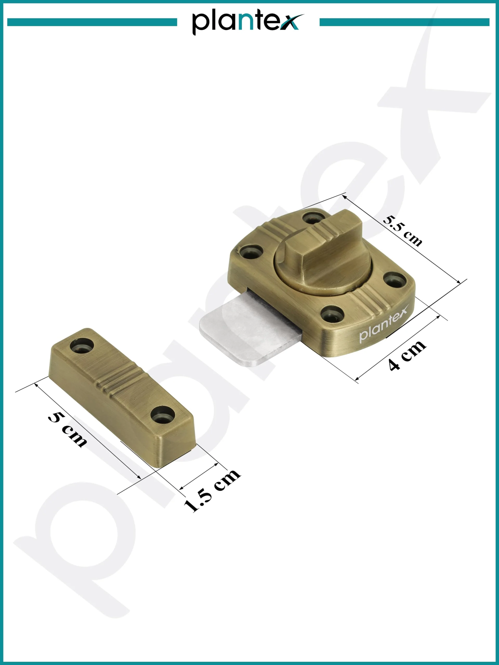 Plantex Bathroom Door Latch/Baby Latch for Bathroom/Latch Lock for Main Door/Door Stopper/Latch for Door Chitkani-Pack of 1 (Brass Antique) - Image 3
