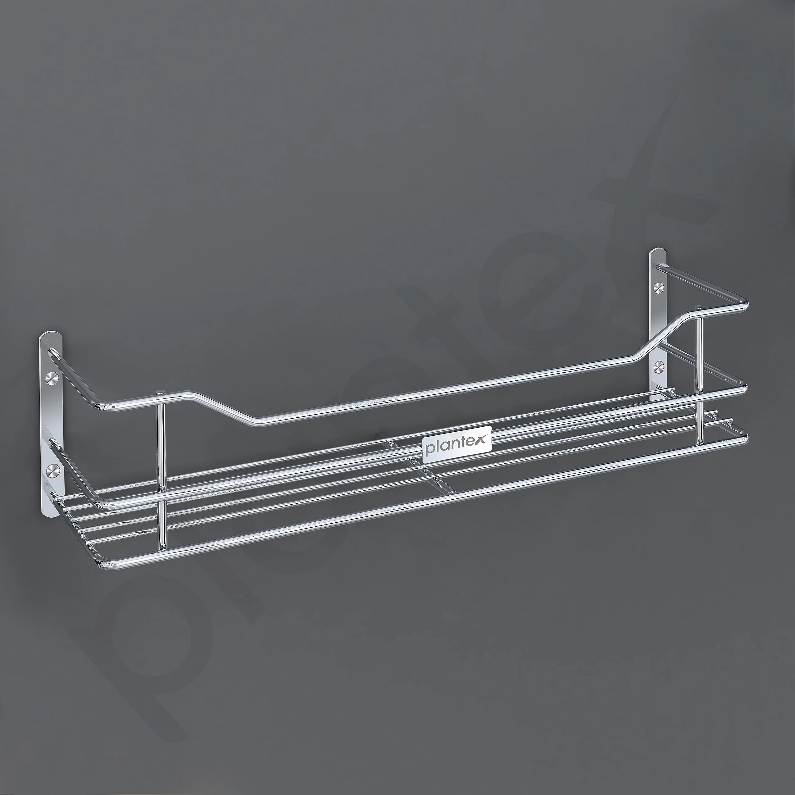 Plantex Bathroom Shelf for Wall Steel/Wall Mounted Shelf for Kitchen with Railings/Washroom Organizer (16 inch, Chrome) - Image 5