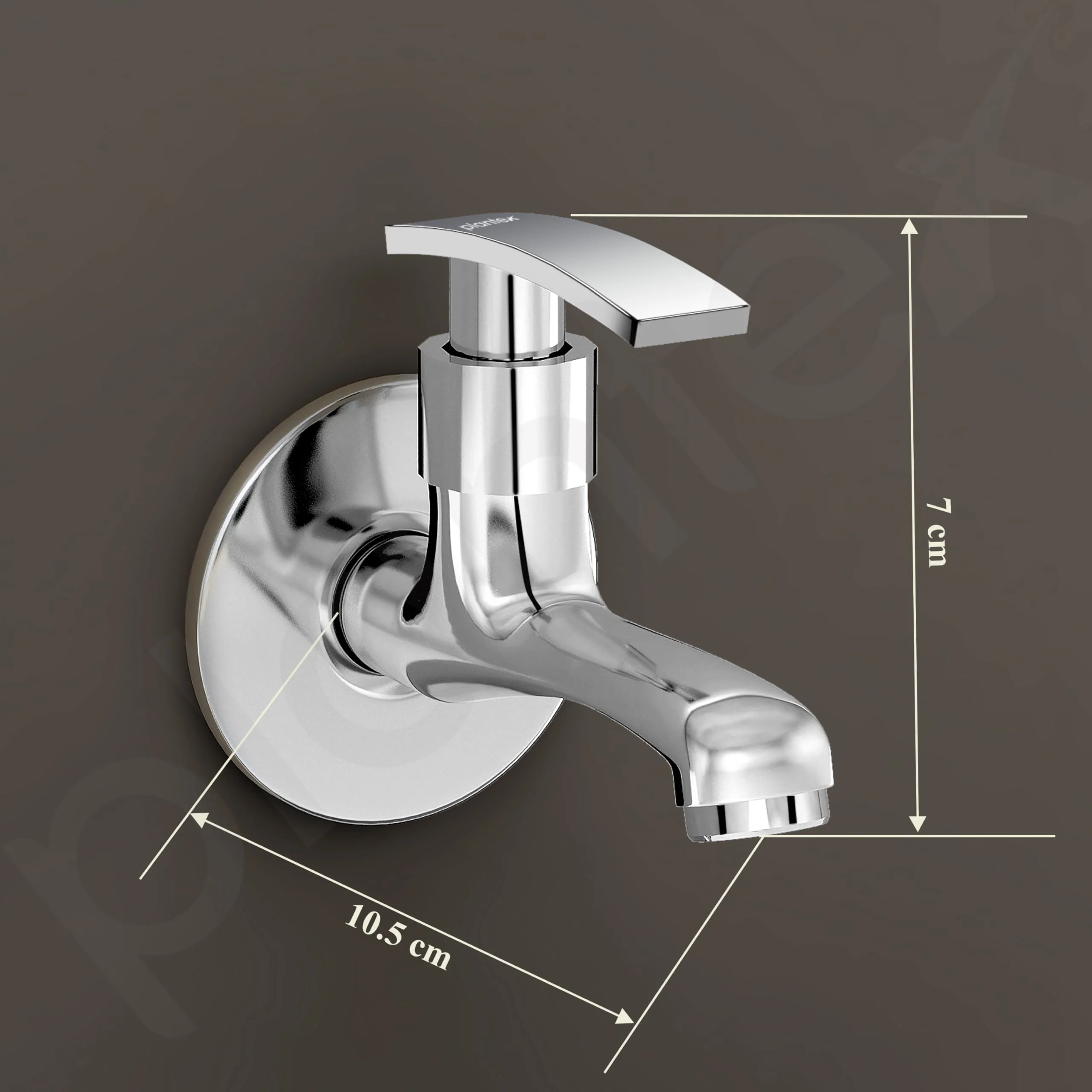 Plantex Bib Cock Water Tap for Bathroom with Water Saving Nozzle for Tap with Teflon Tape/Kitchen and Bathroom Accessories - Pack of 2 (Long Body-Chrome) - Image 3
