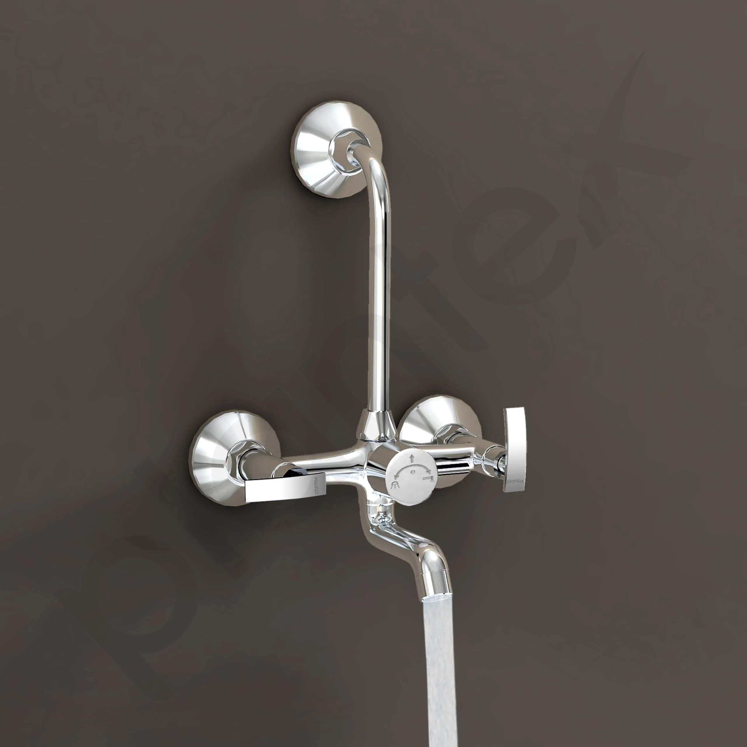 Plantex Brass Spindle Wall Mixer for Bathroom 2 in 1 with L-Bend Provision for Overhead Shower/Mixer Tap for Bathroom with Water Saving Nozzle and Wall Flange and Teflon Tape (SMR-1269-Chrome) - Image 5