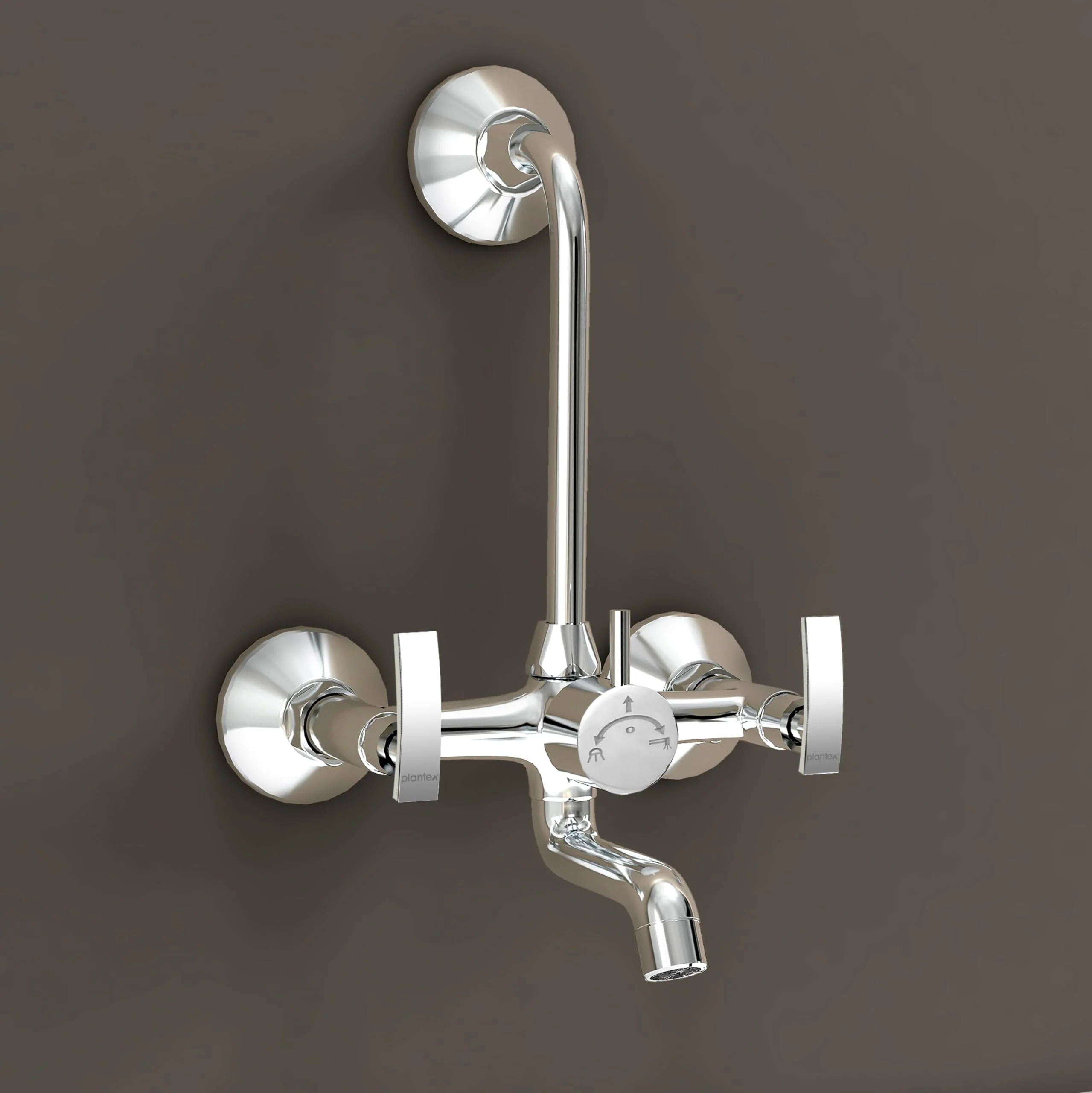 Plantex Brass Spindle Wall Mixer for Bathroom 2 in 1 with L-Bend Provision for Overhead Shower/Mixer Tap for Bathroom with Water Saving Nozzle and Wall Flange and Teflon Tape (SMR-1269-Chrome) - Image 6