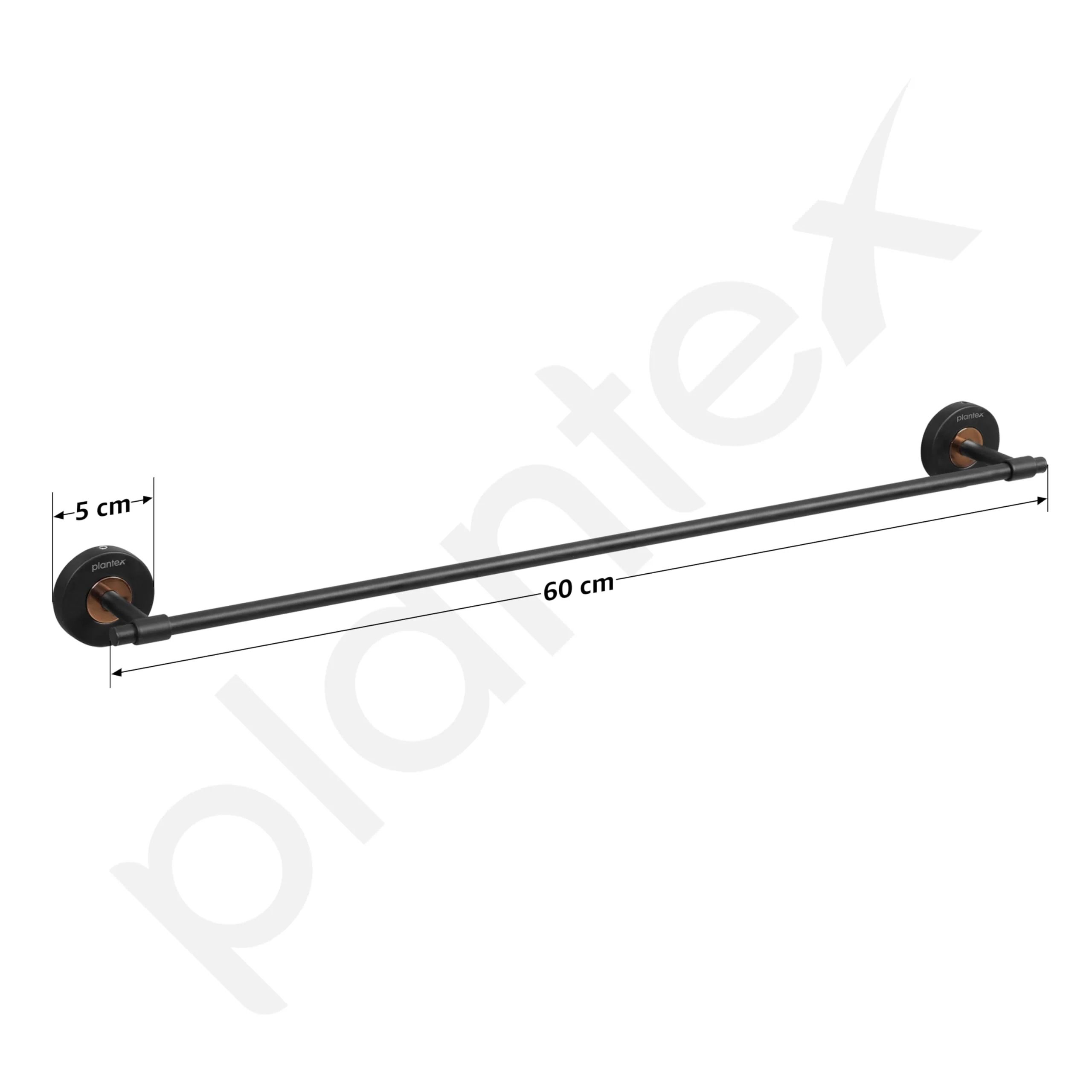 Plantex Brass with 304 Grade Stainless Steel Towel Hanger for Bathroom/Towel Rod for Kitchen/Towel Holder/Bathroom Accessories - RDAB (Matt Black & Rose Gold) - Image 4