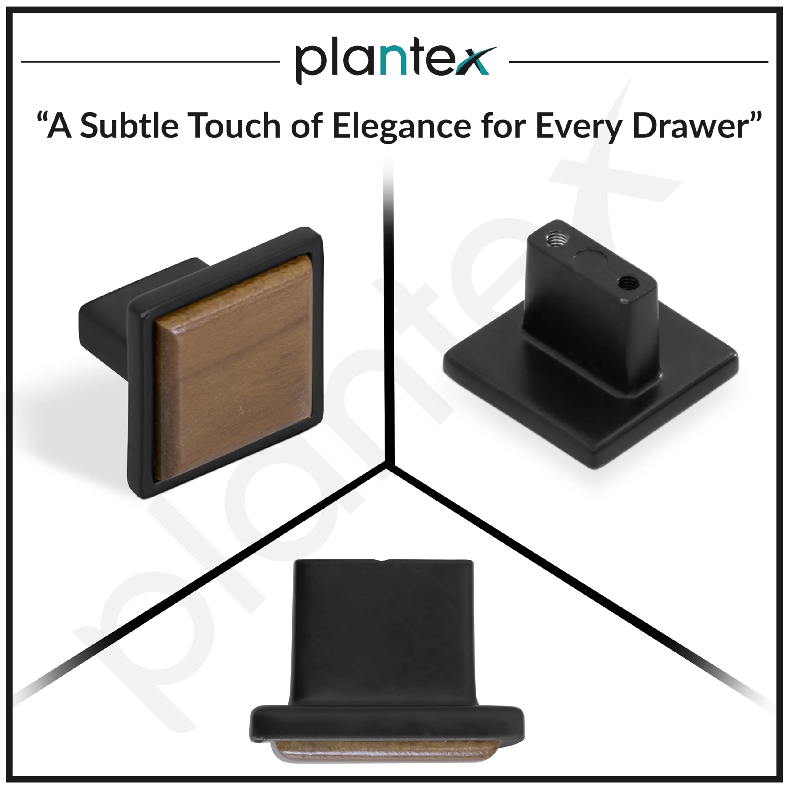 Plantex Cabinet Drawer Pull Knobs | Drawer Knobs Handles | Pull-Push Knobs for Kitchen & Wardrobe - Pack of 1 (Black & Wood) - Image 5