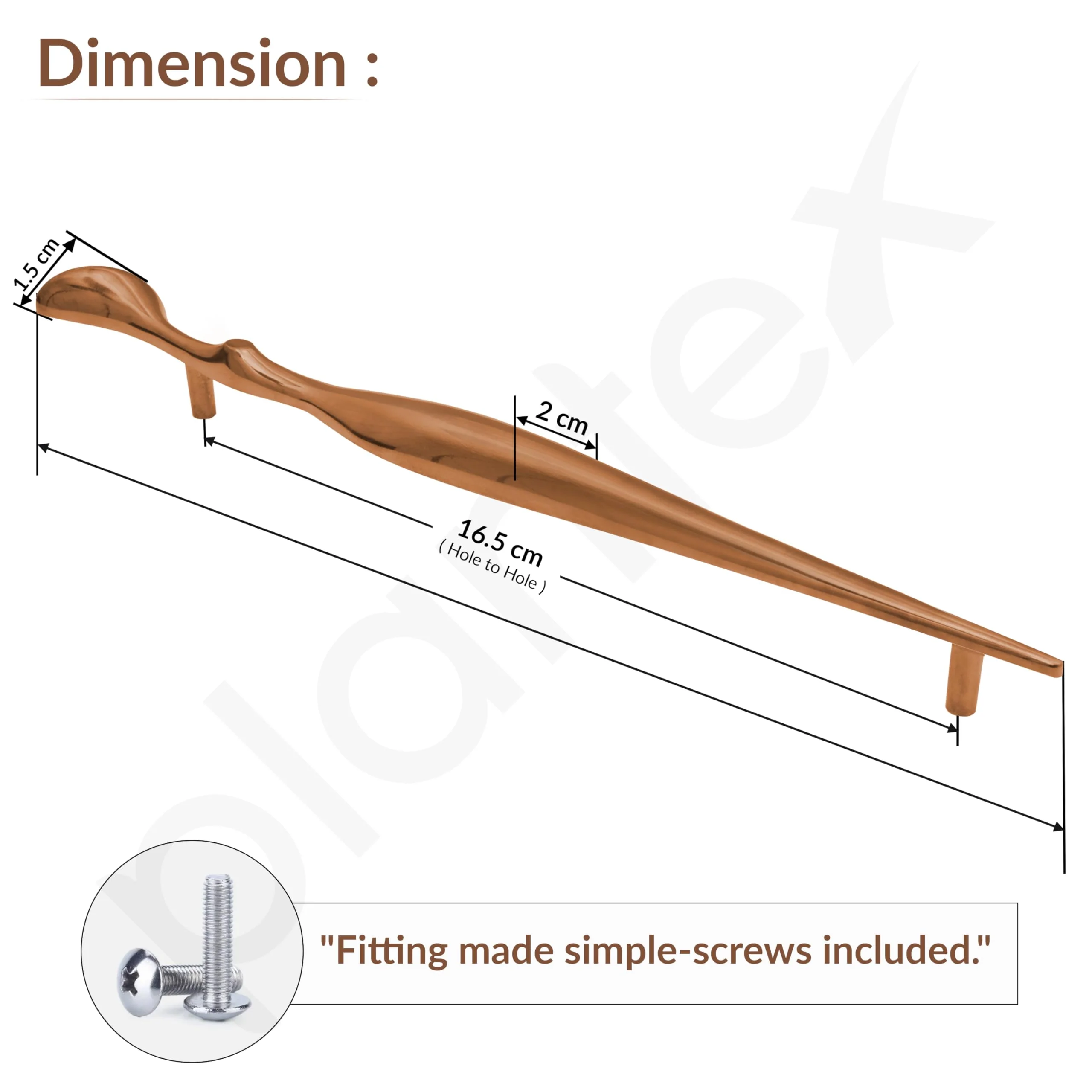 Plantex Cabinet Handle/224mm Handle for Cabinet/Furniture/Door Pull-Push Handle for Home/Office - Pack of 1 (Rose Gold) - Image 3