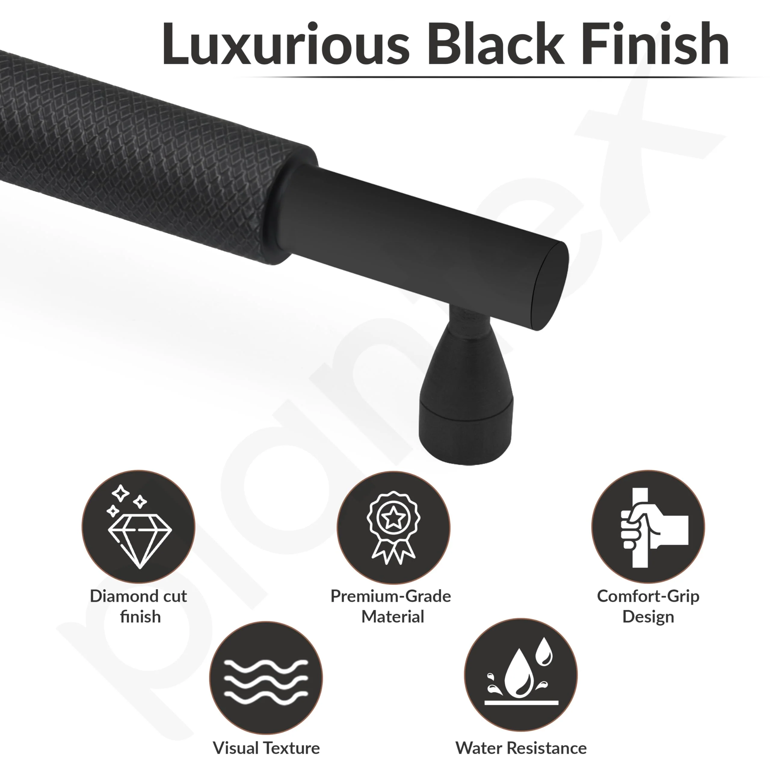 Plantex Cabinet Handle/96mm Handle for Cabinet/Wardrobe/Kitchen Handle/Door Pull-Push Handle for Home/Office - Pack of 1 (Black) - Image 2