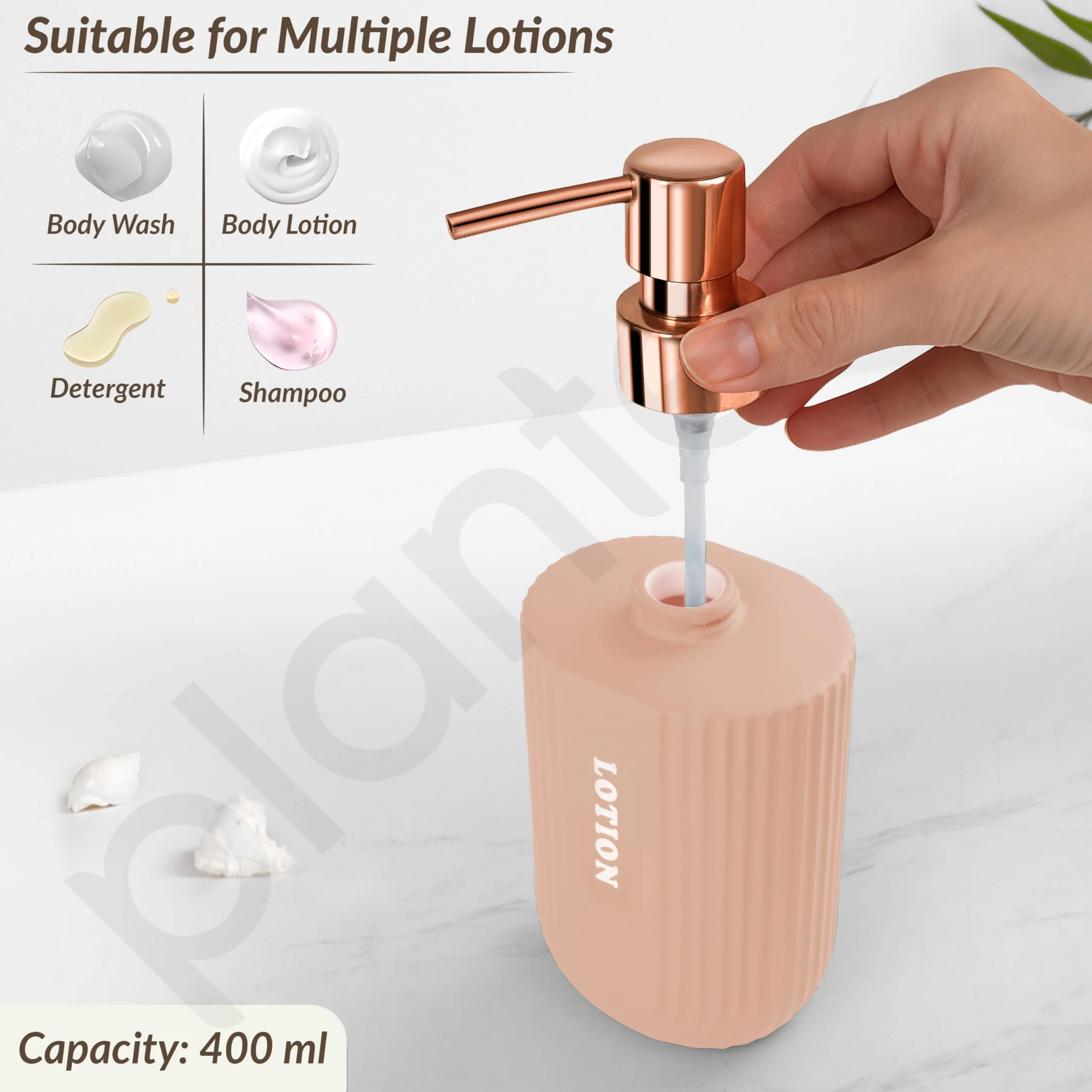 Plantex Ceramic Bathroom Set - Soap Holder for Bathroom/Liquid Soap Dispenser/Tumbler Holder/Toothbrush Holder - 3 Pcs Set - Image 3