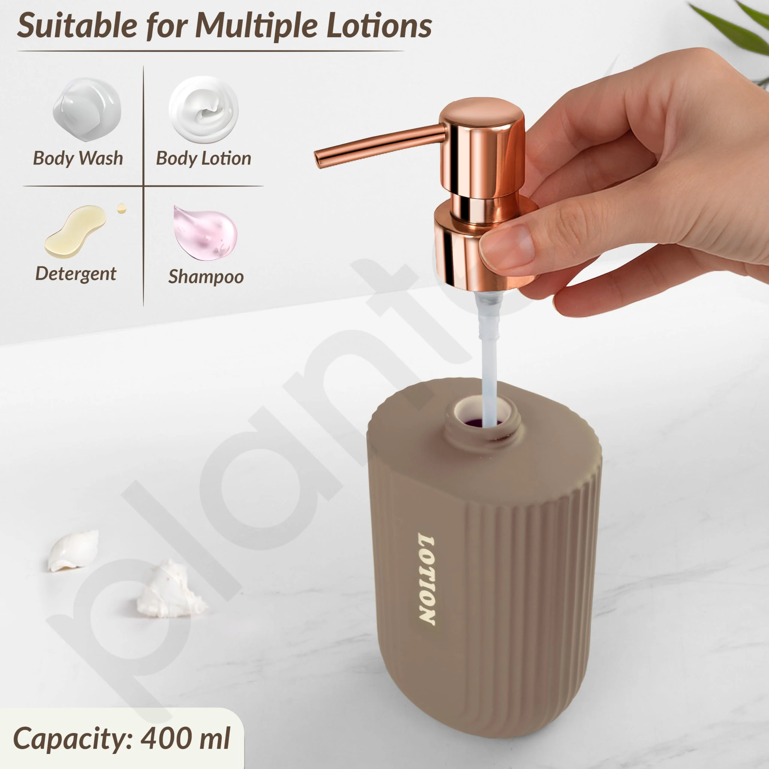 Plantex Ceramic Bathroom Set - Soap Holder for Bathroom/Liquid Soap Dispenser/Tumbler Holder/Toothbrush Holder - 3 Pcs Set - Image 4