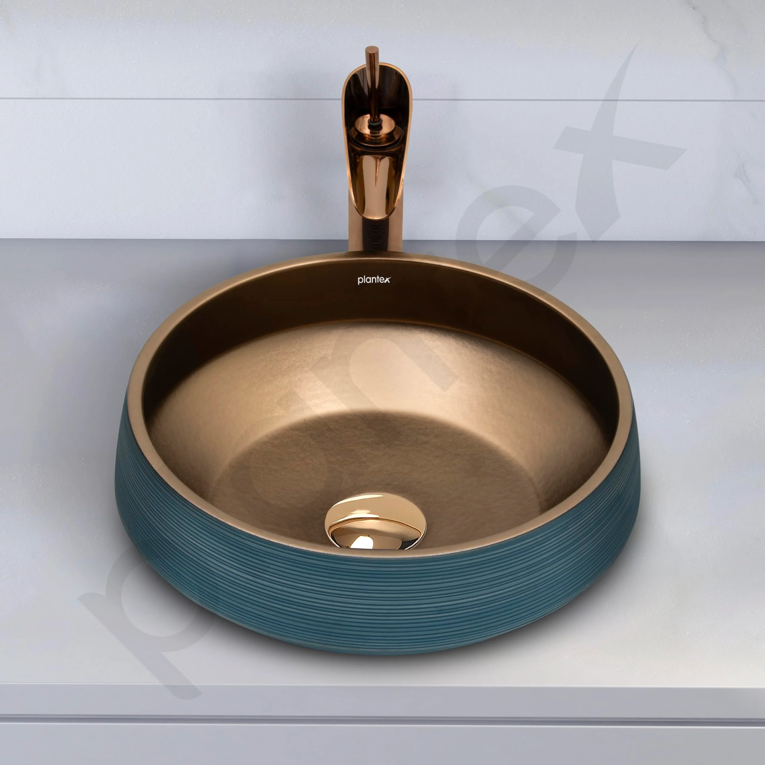 Plantex Ceramic Round Washbasin for Bathroom/Designer Tabletop Wah Basin/Counter Top Basin/Vessel Sink for Hotel/Restaurant/Living Room(NC-642,16 x 16 x 6.5 Inch) - Image 6