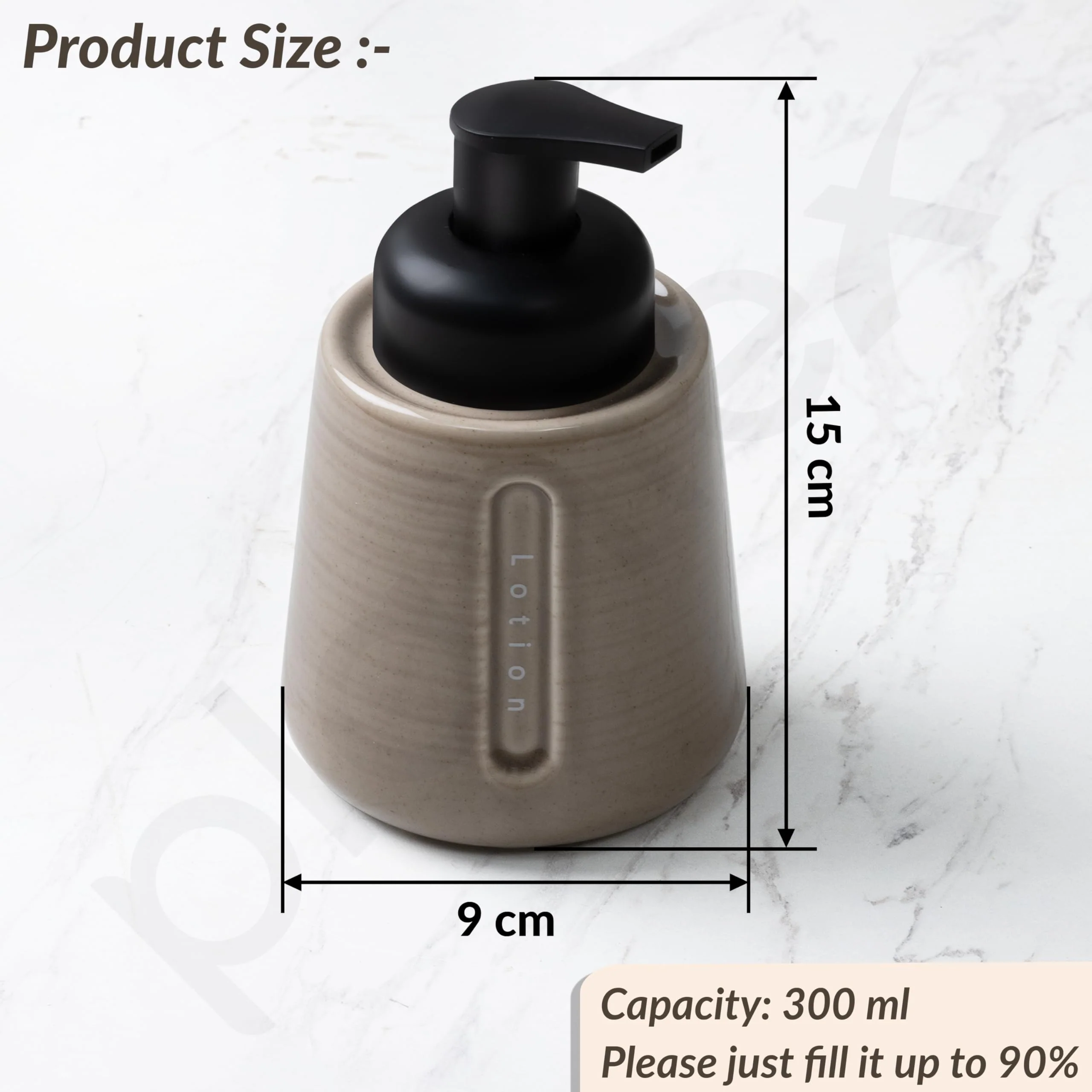 Plantex Ceramic Soap Dispenser for Washbasin/Hand Soap Dispenser/Soap Dispenser for Kitchen/Bathroom Accessories - Pack of 1 - Image 4