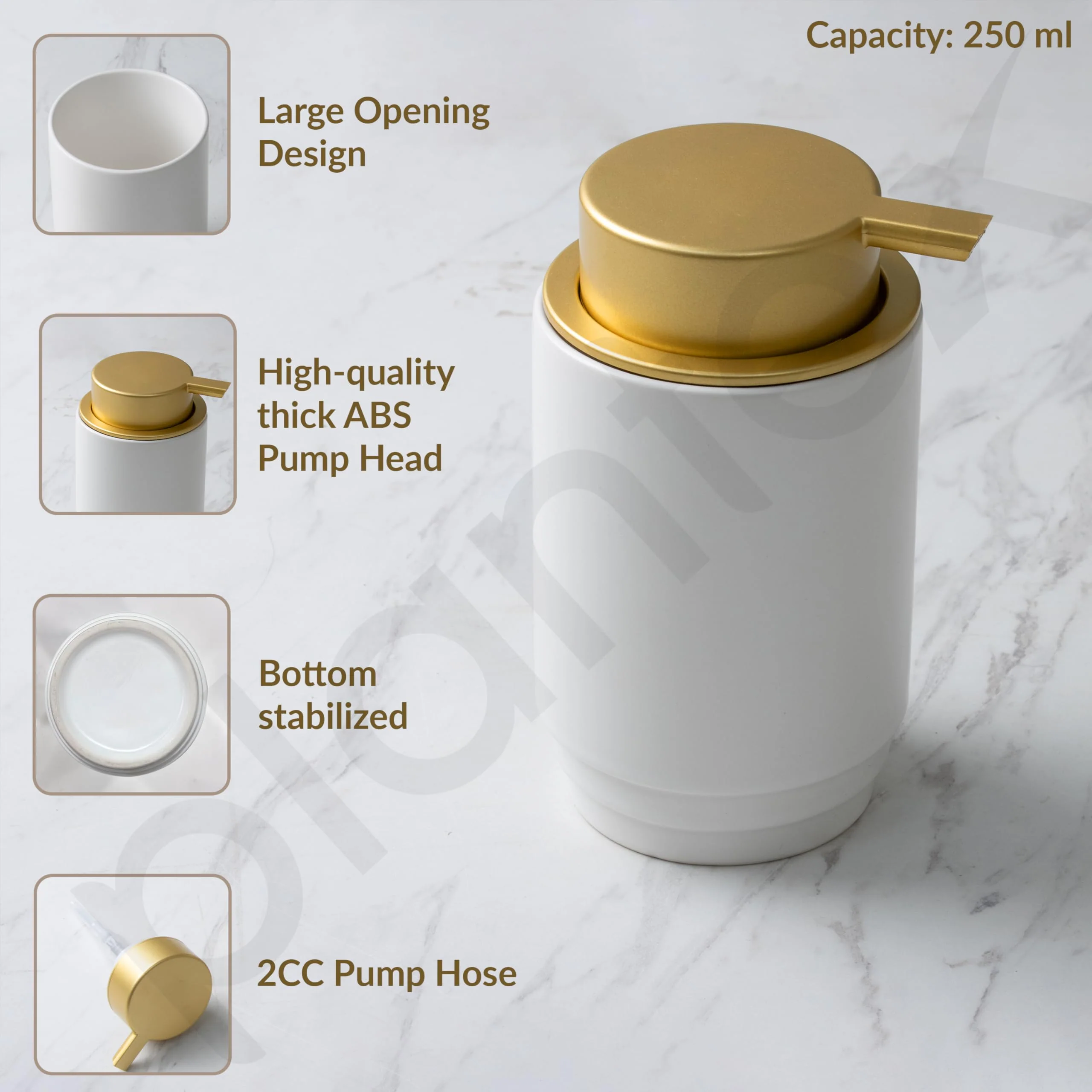 Plantex Ceramic Soap Dispenser for Washbasin/Hand Soap Dispenser/Soap Dispenser for Kitchen/Bathroom Accessories - Pack of 1 - Image 4